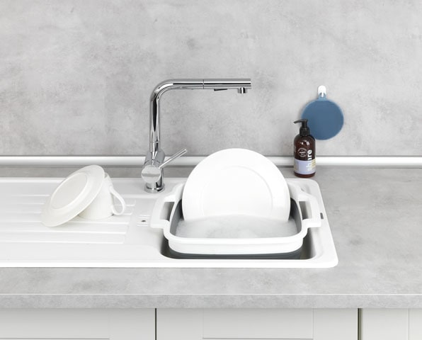 WENKO Waschschüssel »Modell Sira« faltbare Spülschüssel mit Henkeln, ideal für Zuhause und Camping, 8 L