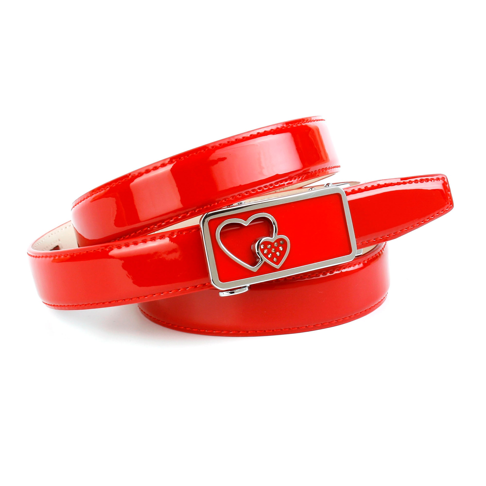 Image of Anthoni Crown Ledergürtel, mit Designer Schliesse in schmaler Form, Lack-Optik bei Ackermann Versand Schweiz