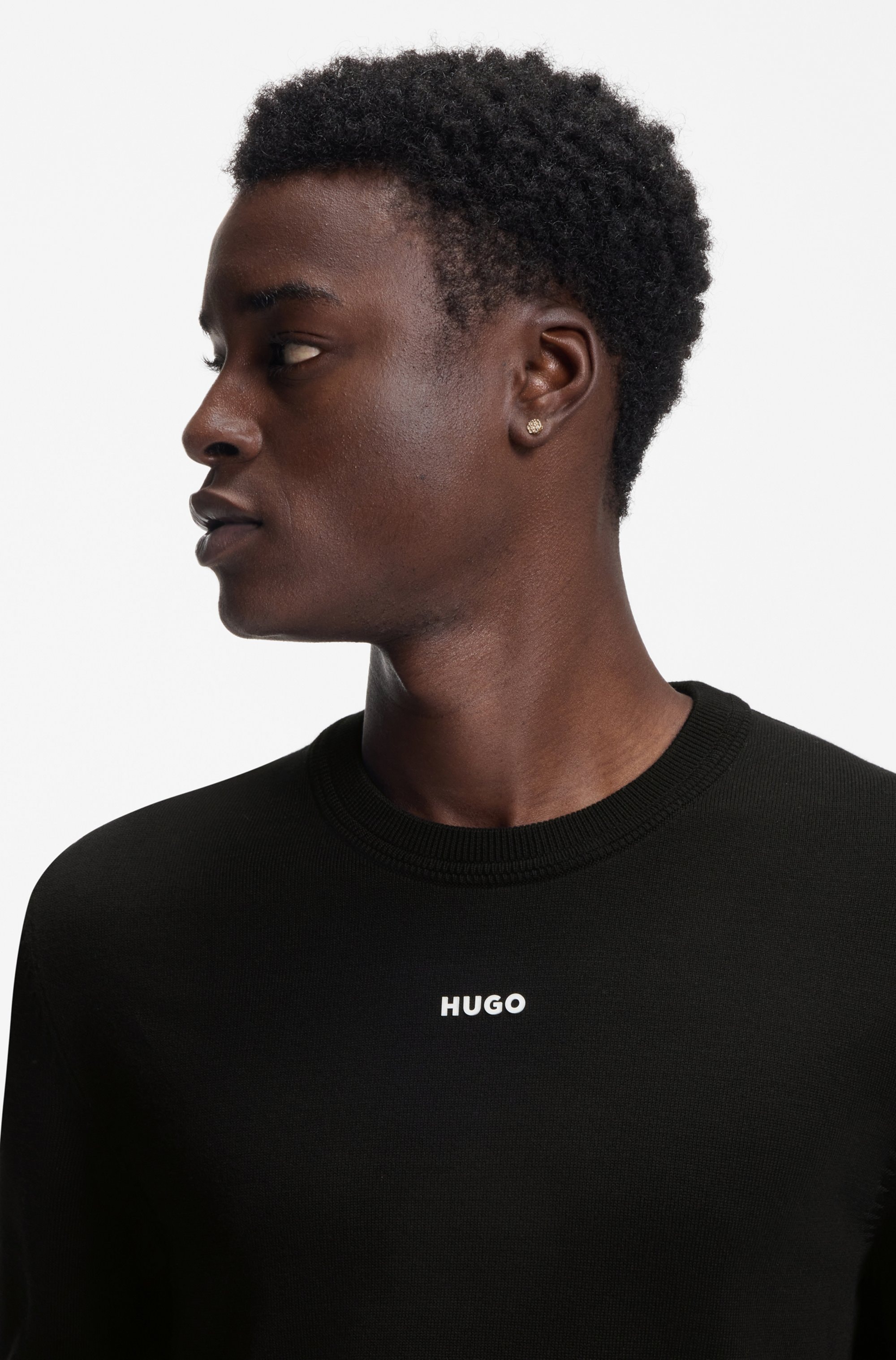 HUGO Pull à col rond »San Cassius-C2« Col rond, coupe slim, maille fine