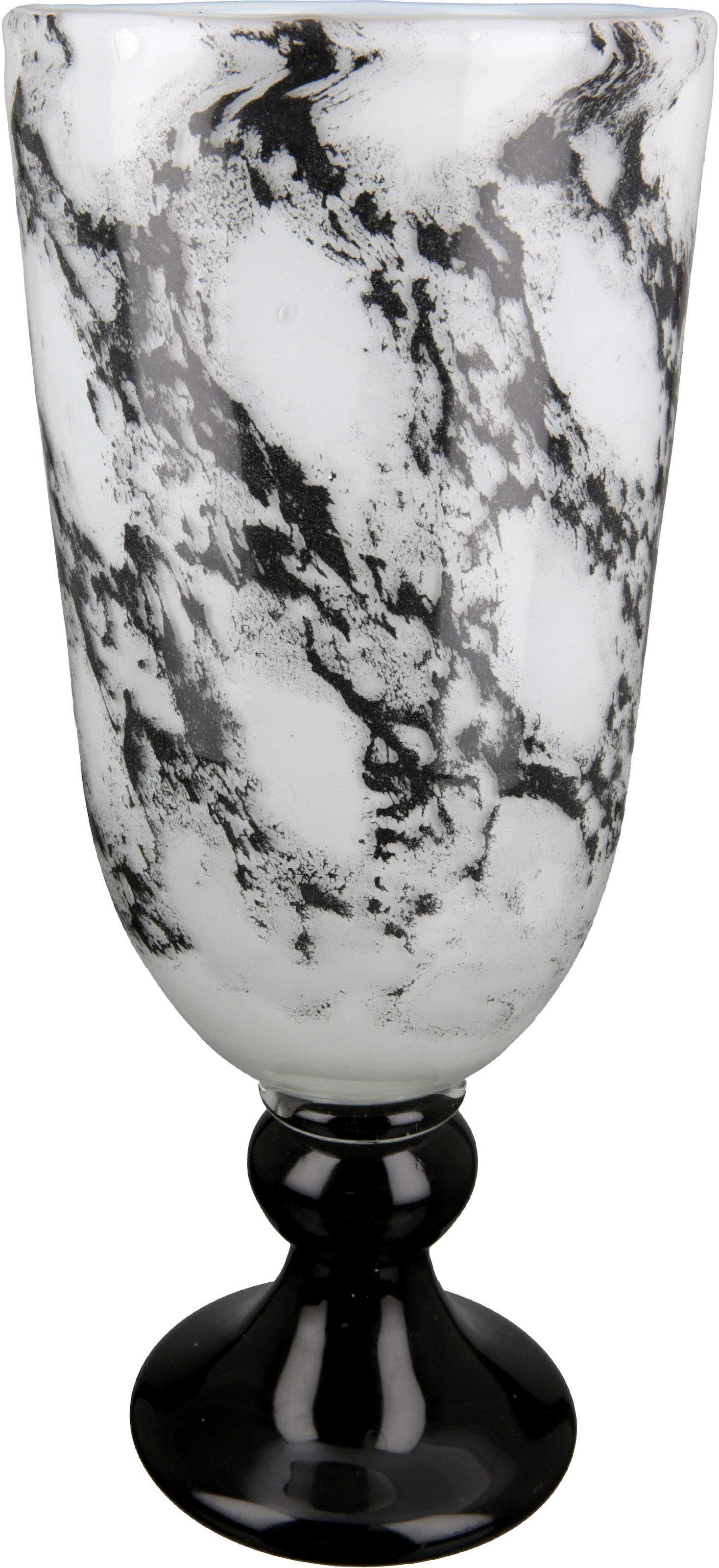 Image of Casablanca by Gilde Tischvase "Pokal Vase Trophy, mit Marmorfinish" dekorative Vase aus Glas, Blumenvase