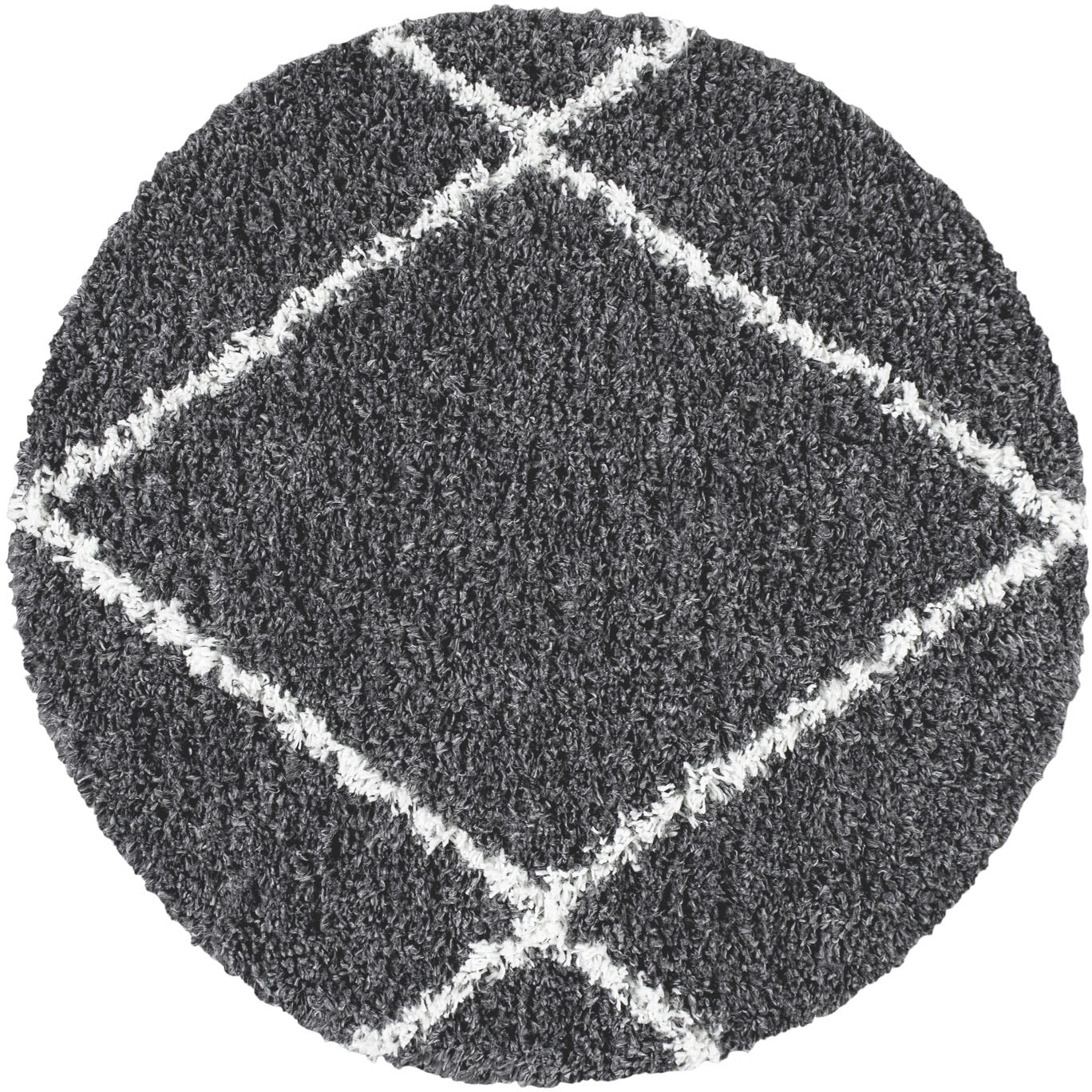 Hochflor-Teppich »Kalmar 442«, rund, Scandi Design, Rauten Muster, weich & kuschelig