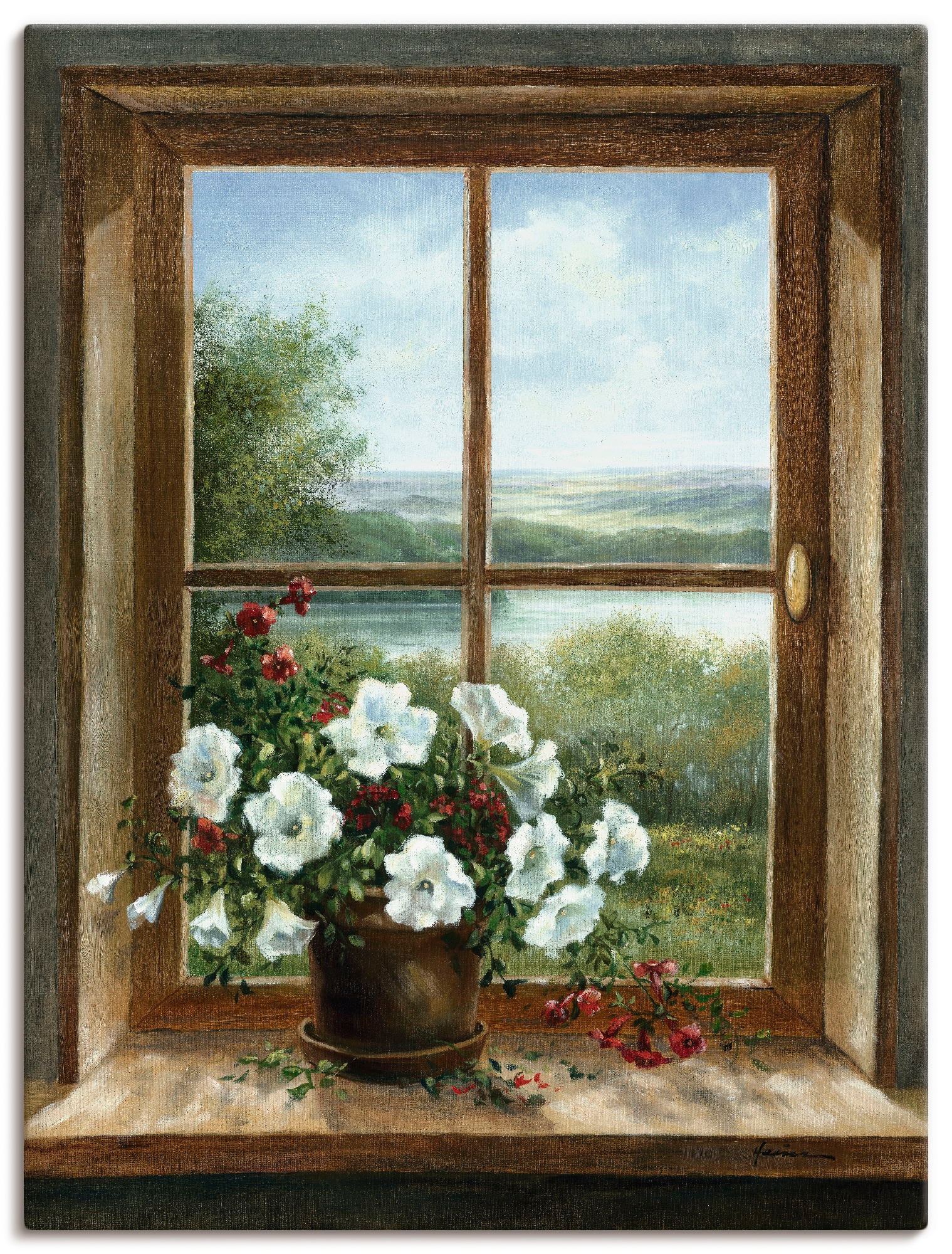 Image of Artland Wandbild "Blumen am Fenster" Arrangements 1 Stk. tlg. als Leinwandbild, Poster in verschied. Grössen