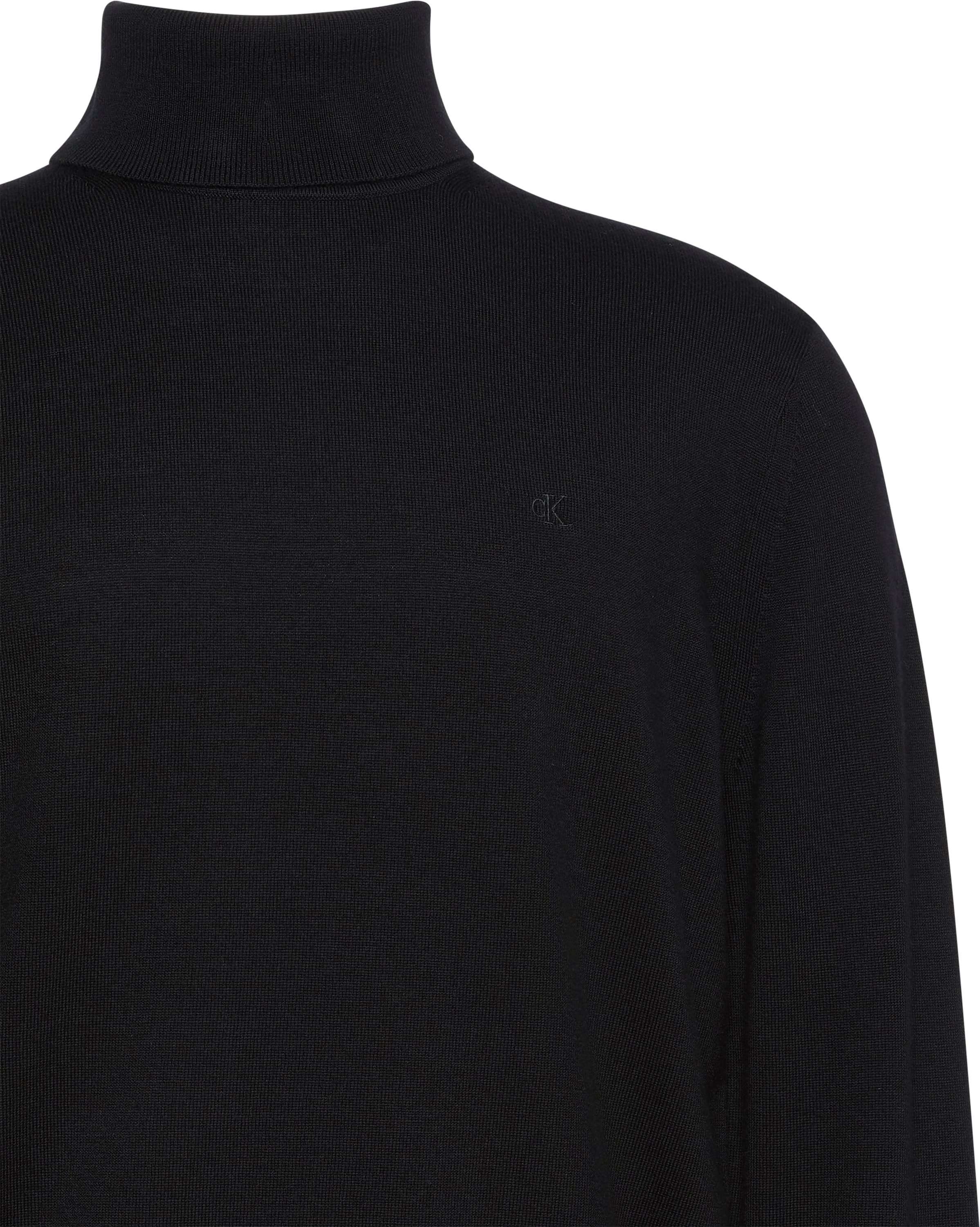 Calvin Klein Rollkragenpullover »LS 100% MERINO T-NECK 14GG«, Mit Rundhalsausschnitt, regular fit