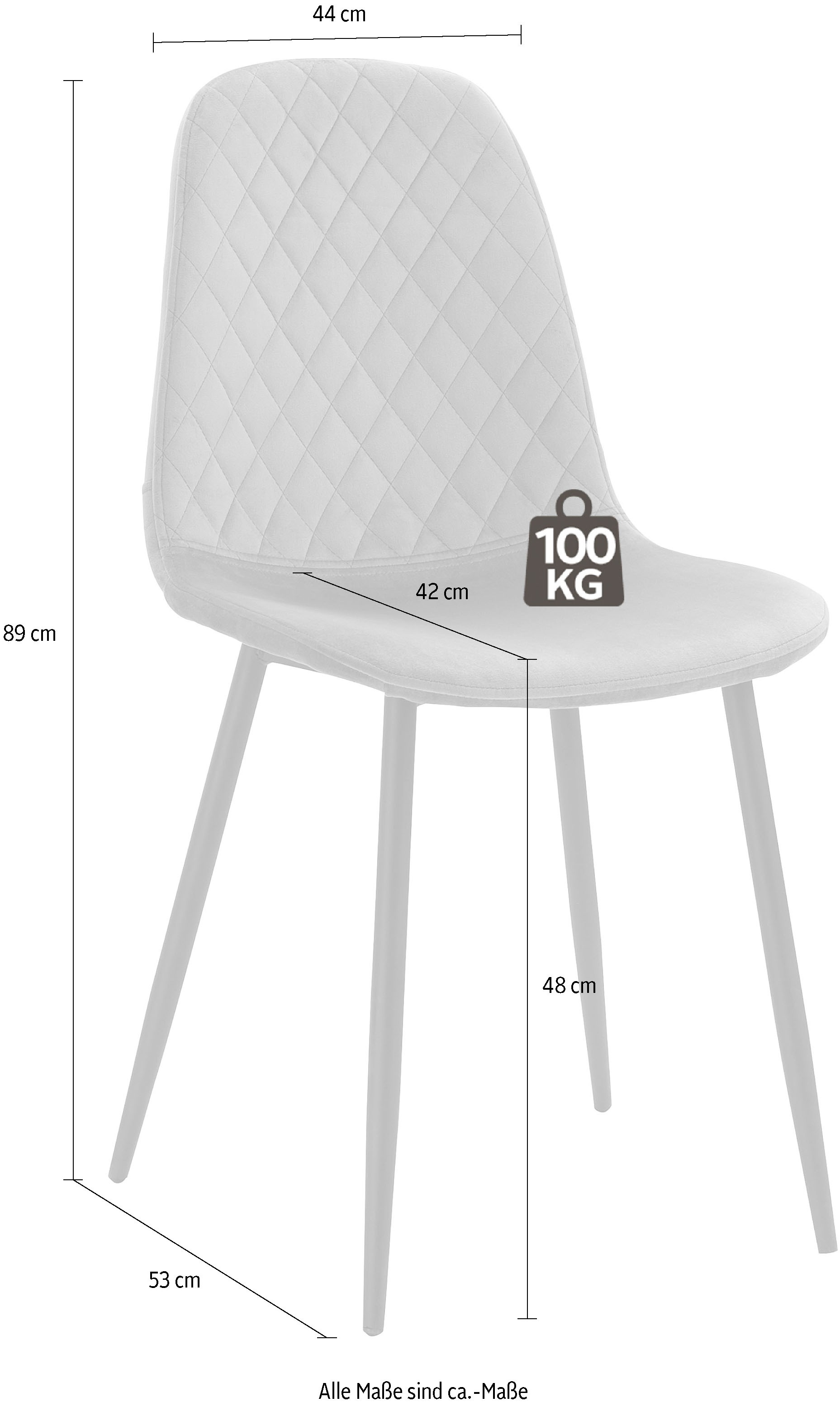 HELA Schalenstuhl »MIRA, Esszimmerstuhl, Stuhl, 4-Fuss Stuhl, BESTSELLER!« (Set) 1 Stk.1, 2 oder 4 Stück, Schalenstuhl mit Steppung, Küchenstuhl
