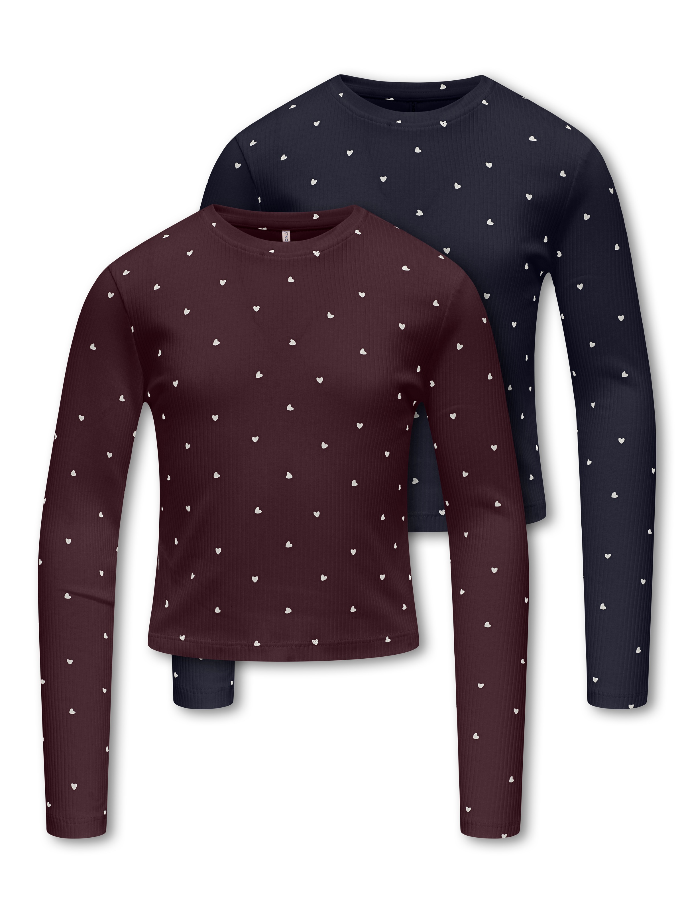 Image of KIDS ONLY Langarmshirt "KOGBELLA SHORT AOP L/S TOP JRS 2-PACK" Packung, 2