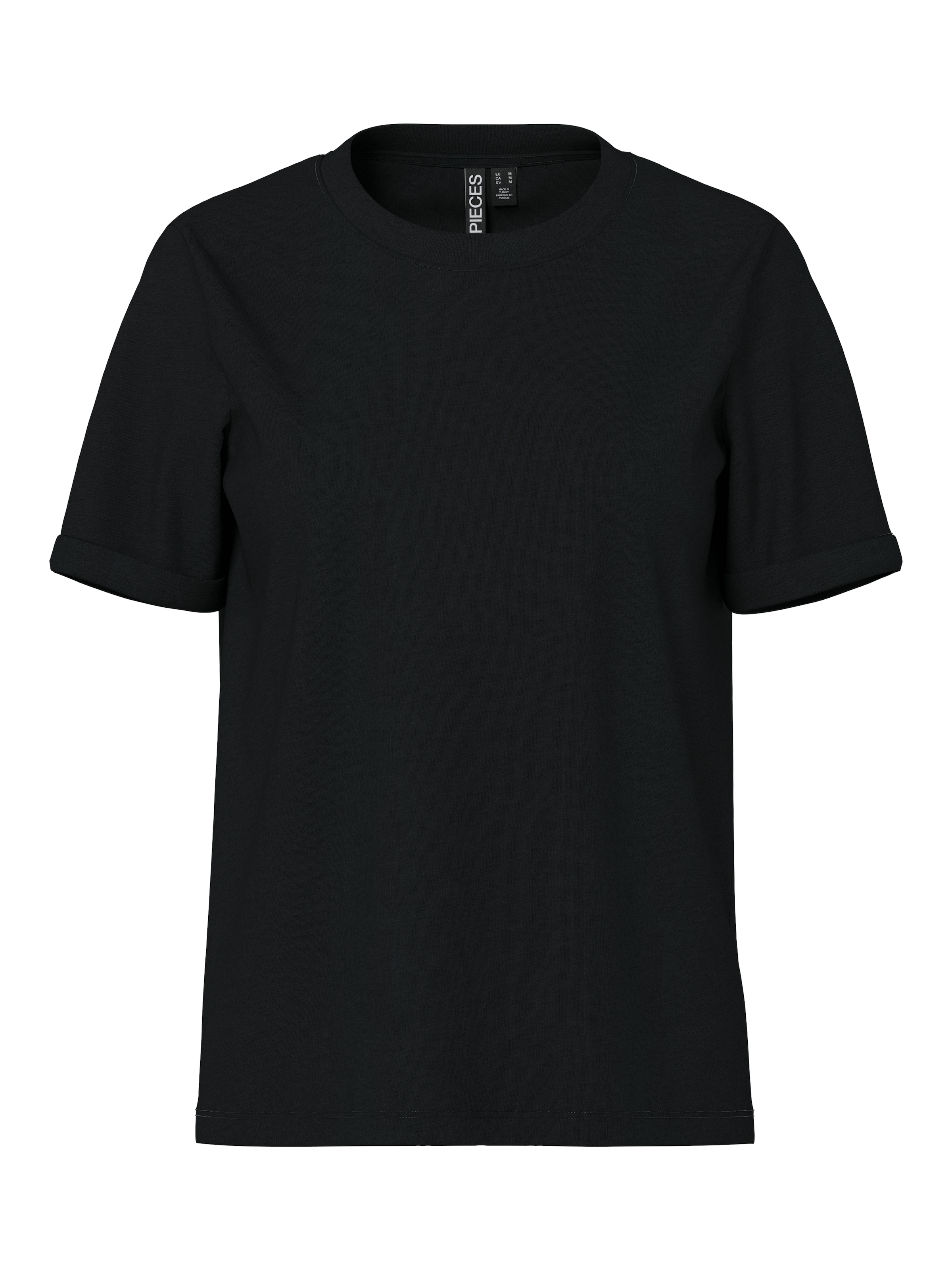 pieces Shirt à col rond »PCRIA SS FOLD UP SOLID TEE NOOS BC«