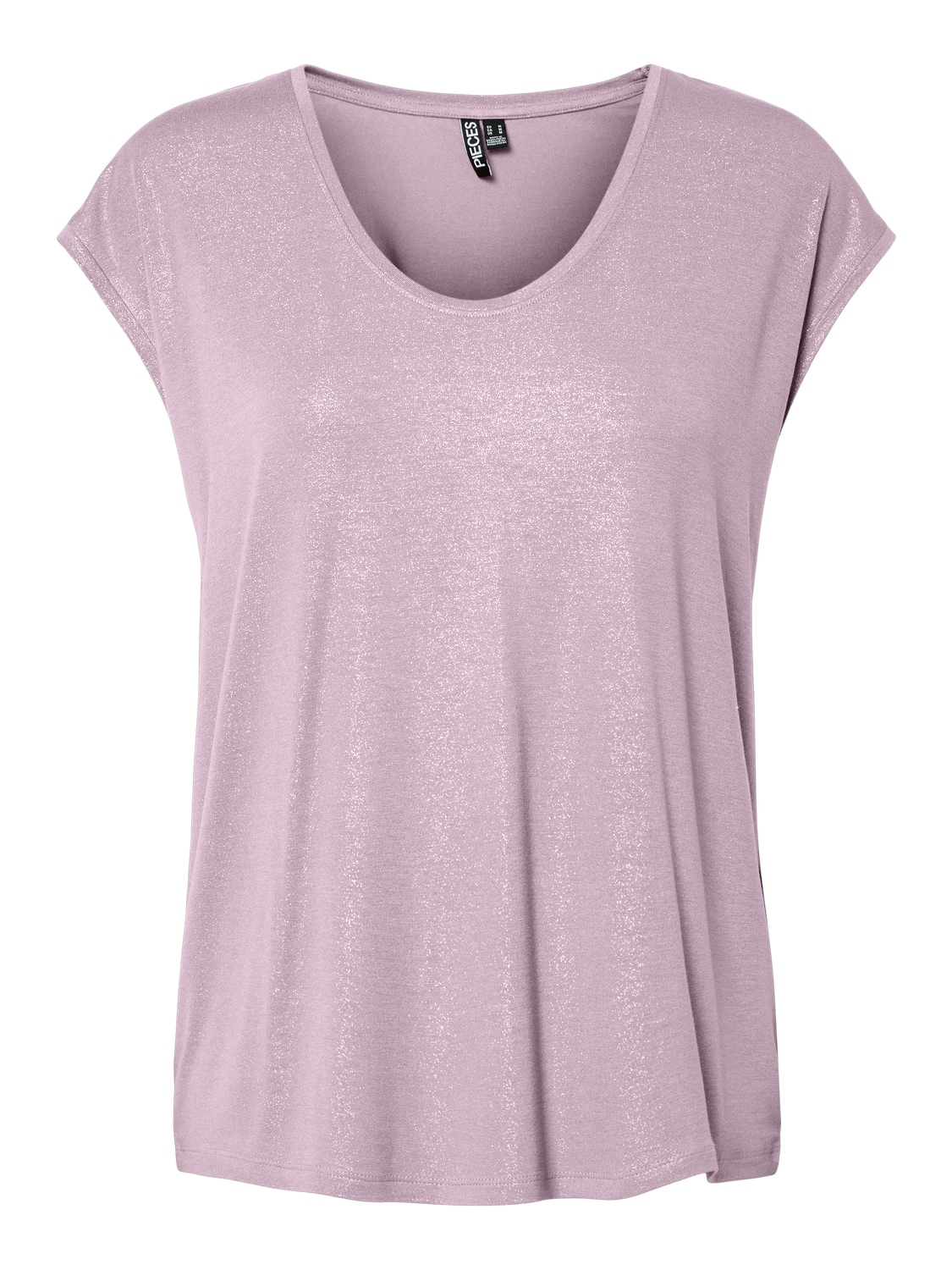 pieces Kurzarmshirt »PCALICE SS GLITTER TEE JRS NOOS BC« Viskosemischung, loose fit