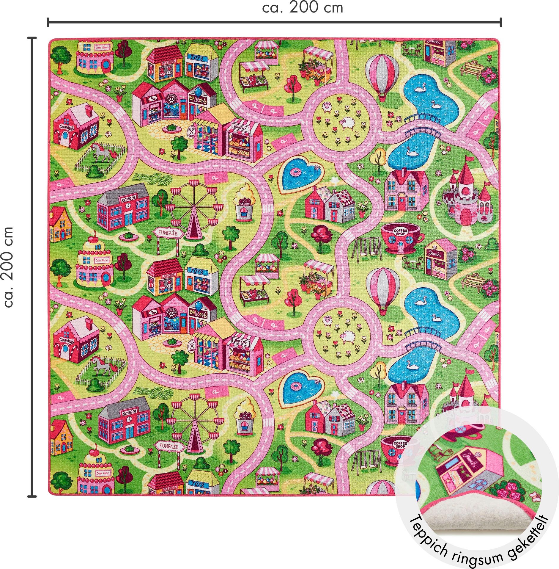 Andiamo Kinderteppich »Strasse Lagerräumung«, rechteckig, 5 mm Höhe, Strassen-Spiel-Teppich, Sonderposten, für Mädchen & Jungen