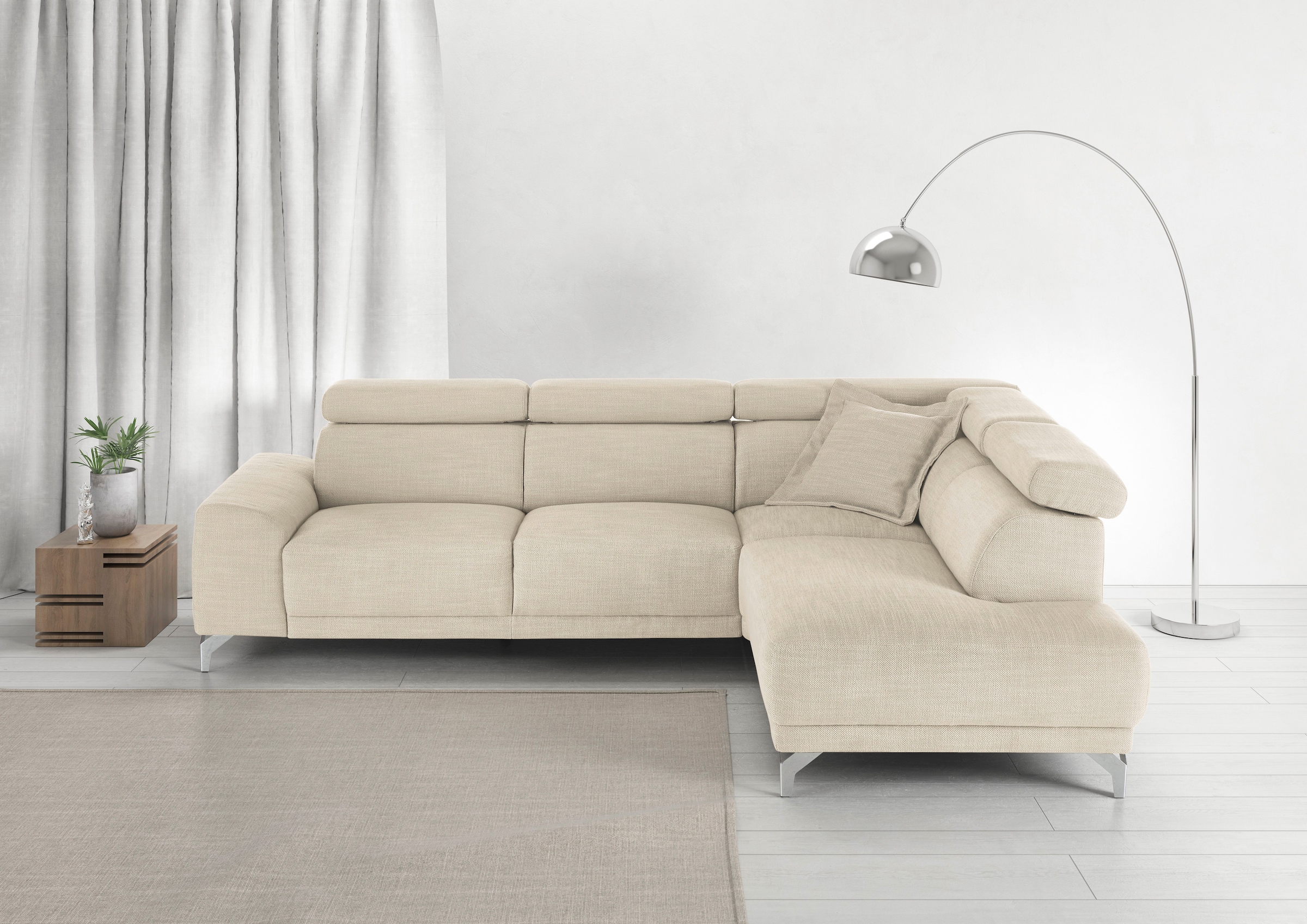 Image of 3C Candy Ecksofa "Greve Sofa immer mit manuelle Kopfteilverstellungen, modern, elegant" mit motorischem Sitzvorzug, bequem und zeitlos, L-Form