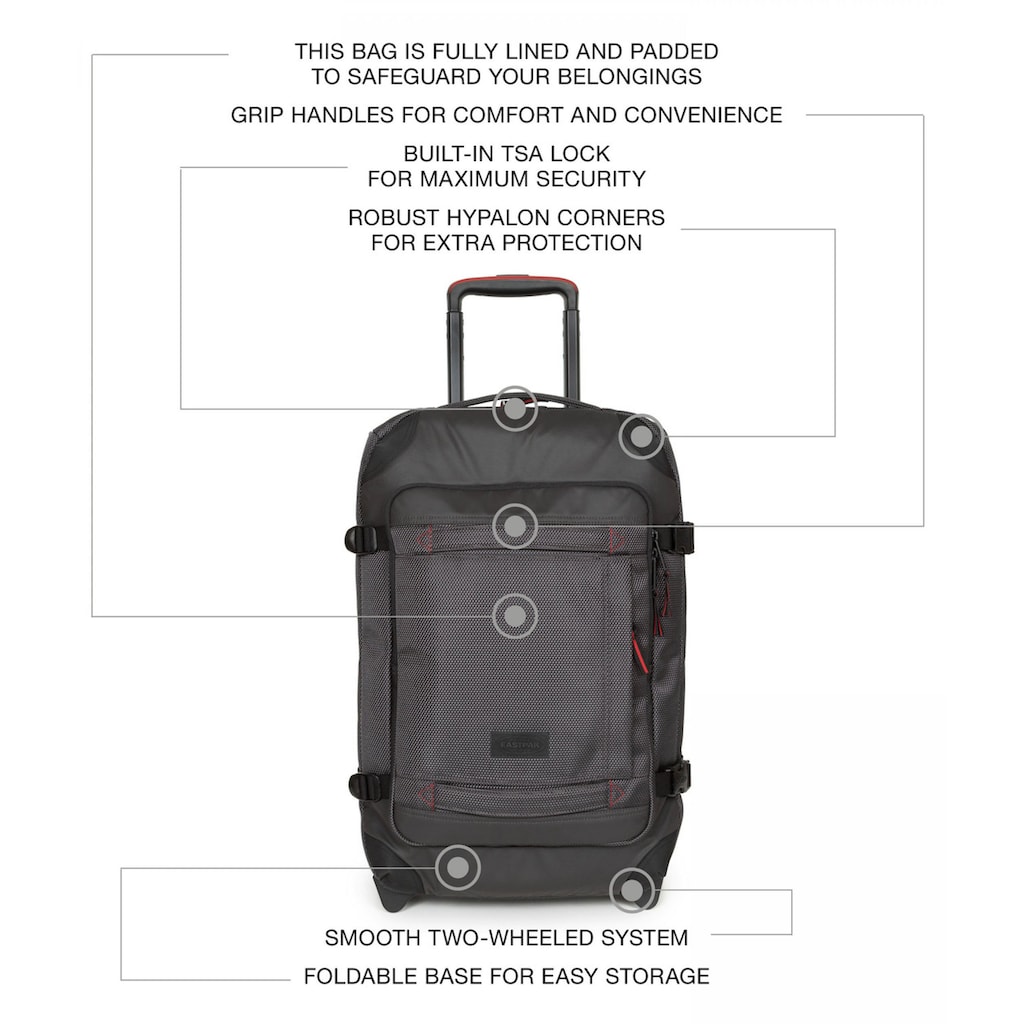 Eastpak Reisetasche »TRANVERZ S«, mit 2 Rollen, enthält recyceltes Material (Global Recycled Standard)