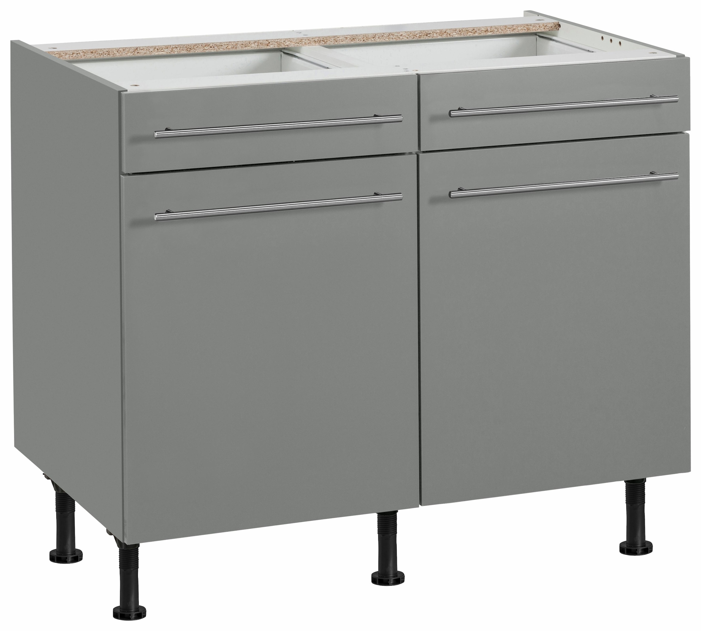 Image of OPTIFIT Unterschrank "Bern" 100 cm breit, mit 2 Türen, 2 Schubkästen, höhenverstellbare Füsse