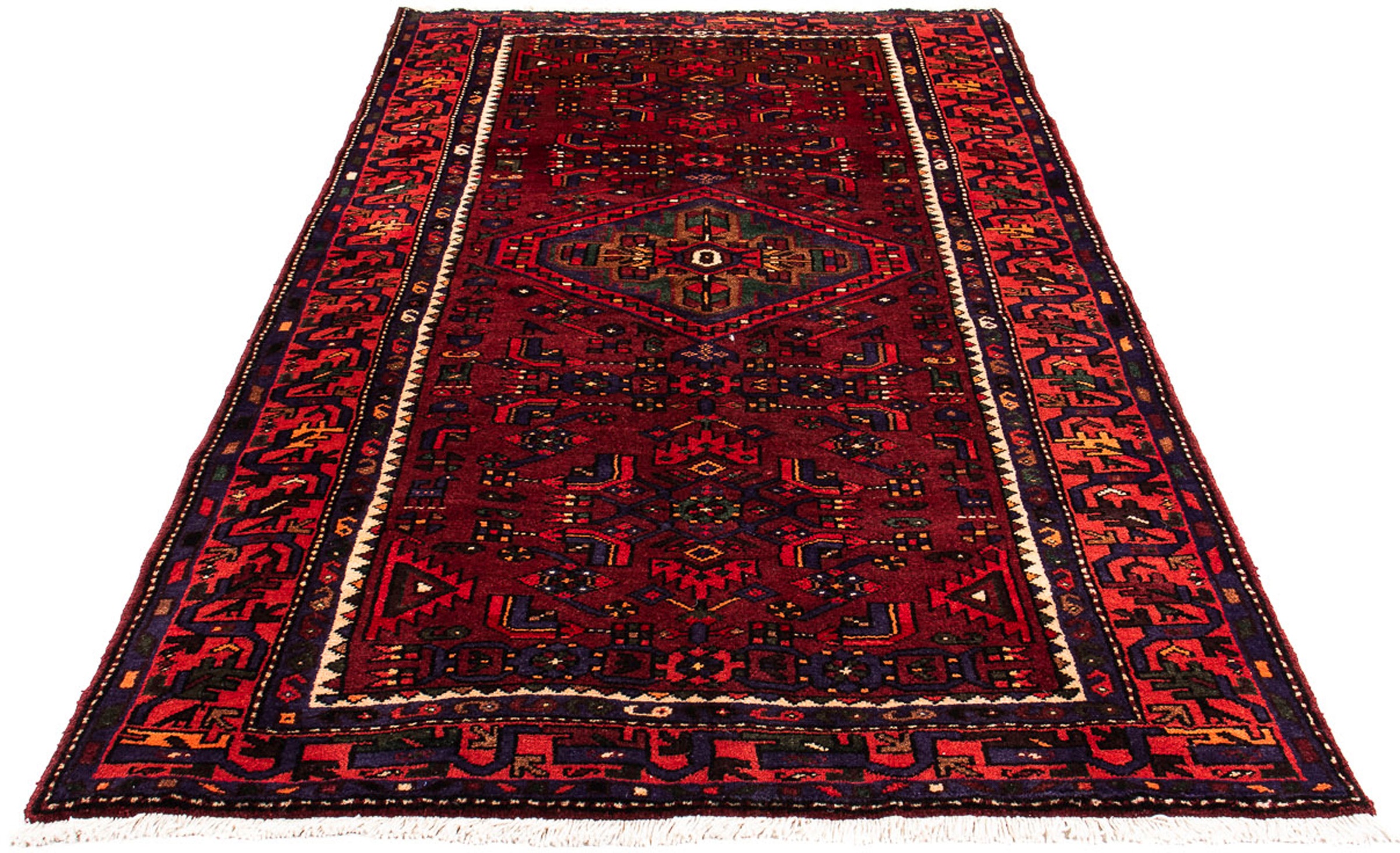 Image of morgenland Orientteppich »Perser - Nomadic - 235 x 135 cm - dunkelrot«, rechteckig, 10 mm Höhe, Wohnzimmer, Handgeknüpft, Einzelstück mit Zertifikat bei Ackermann Versand Schweiz