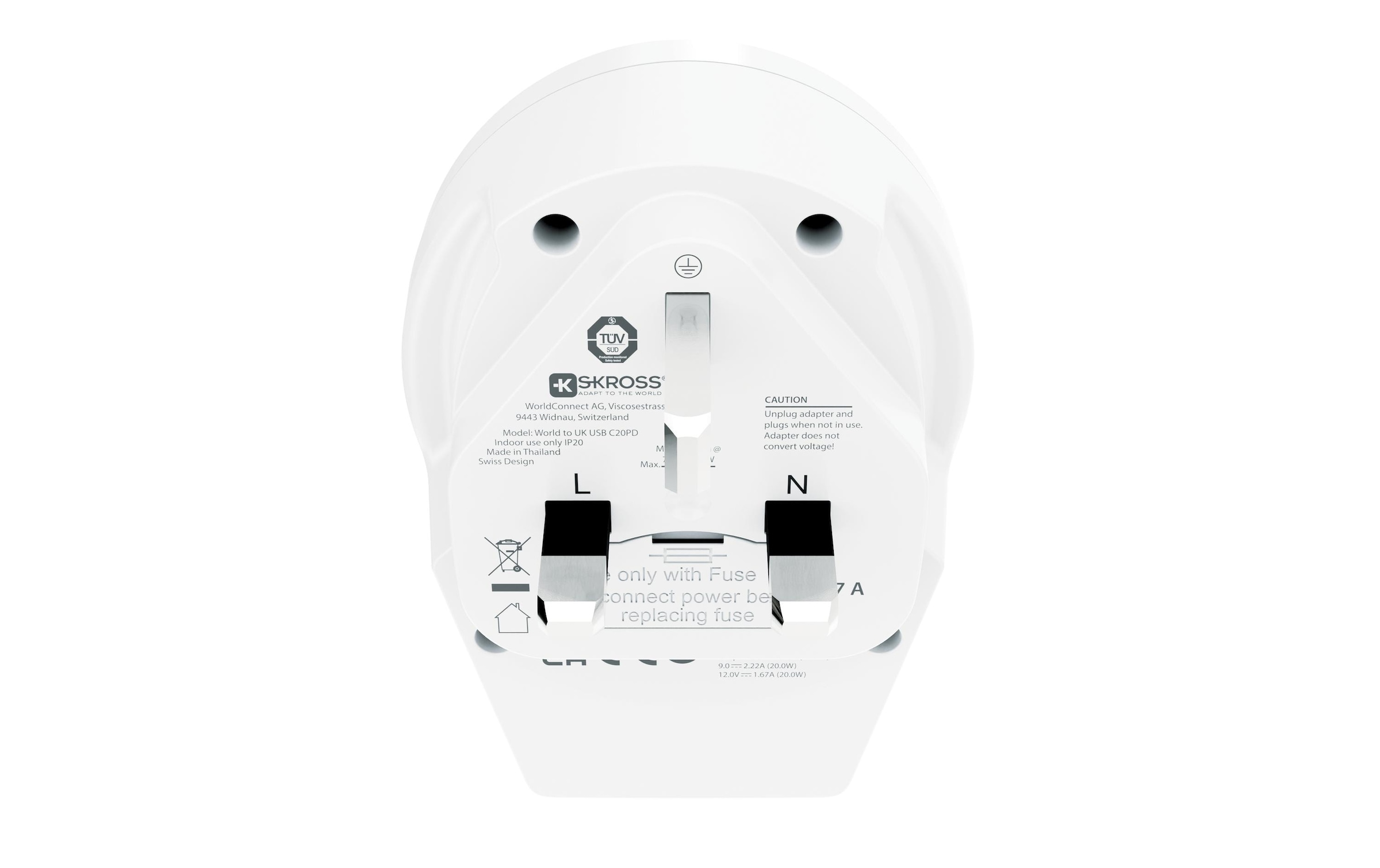 SKROSS Reiseadapter »Country World / UK, USB«
