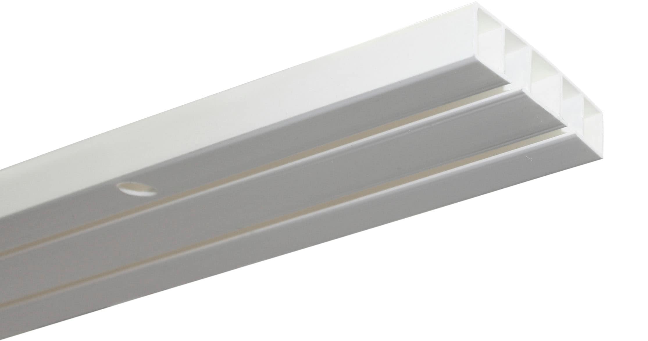 Image of GARDINIA Vorhangschiene "Slim Line" 2 läufig-läufig mit Bohren, Deckenmontage, Kunststoff, Aufputzschiene