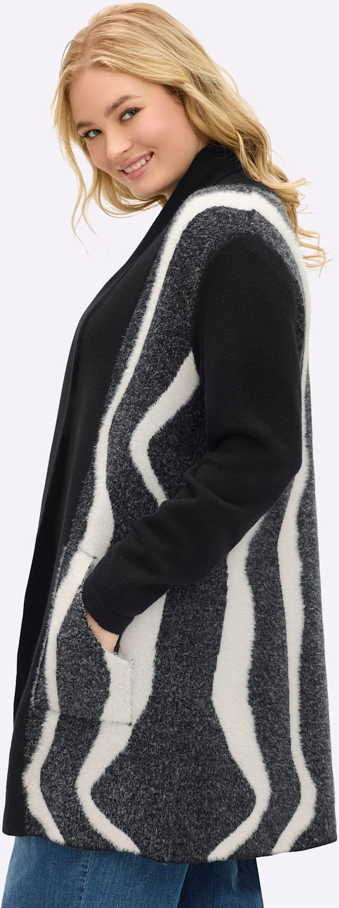 Sheego Jacquardstrickjacke