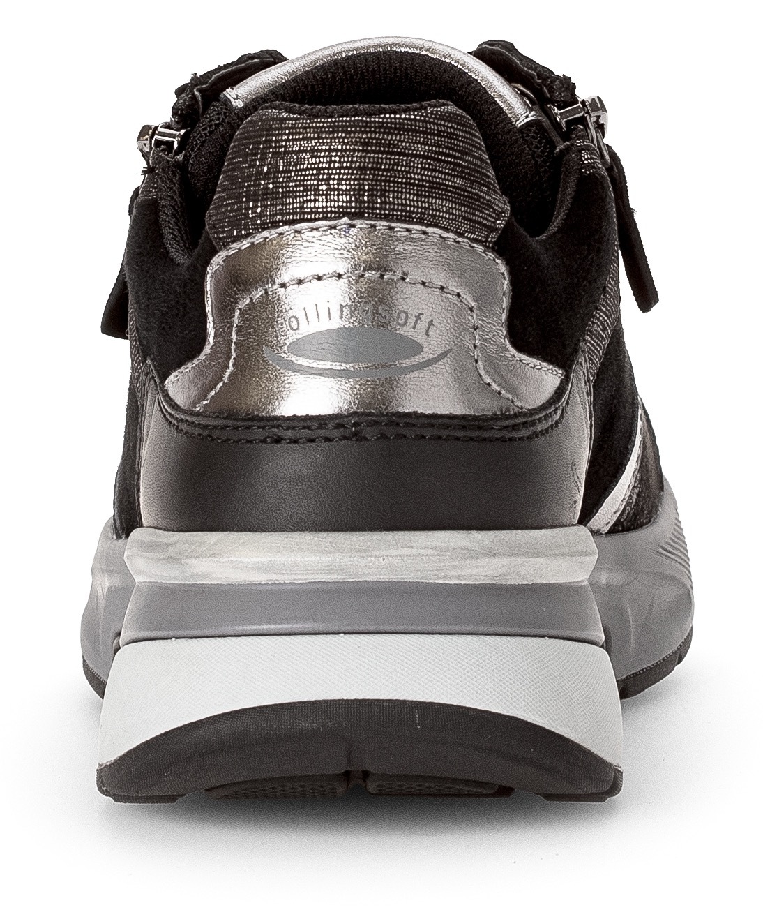 Gabor Rollingsoft Keilsneaker, Keilabsatz, Freizeitschuh, Halbschuh, Schnürschuh, Kontrastbesätze