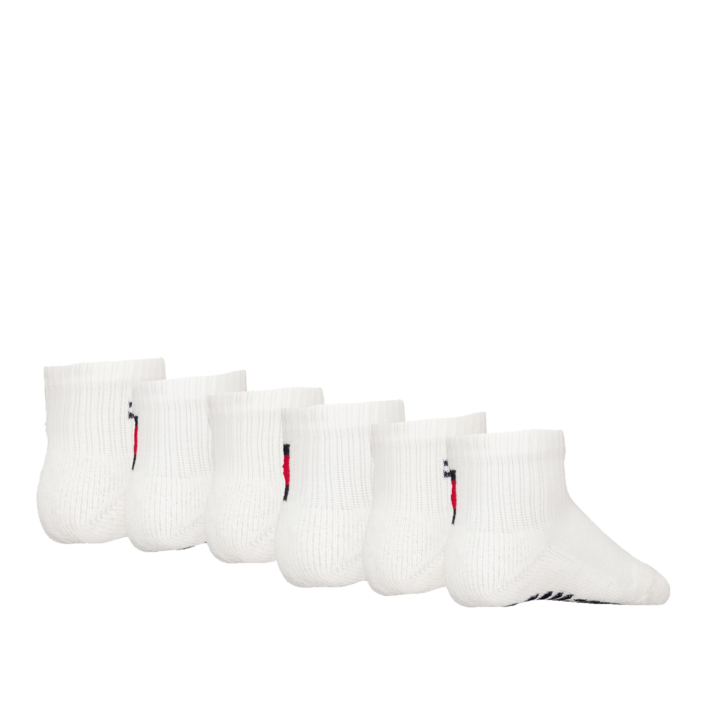 Tommy Hilfiger Kurzsocken »TH KIDS ICONIC SPORTS QUARTER 6P ECOM«, (6 Paar), Gepolsterte Sohle für Stossdämpfung und zusätzlichen Komfort