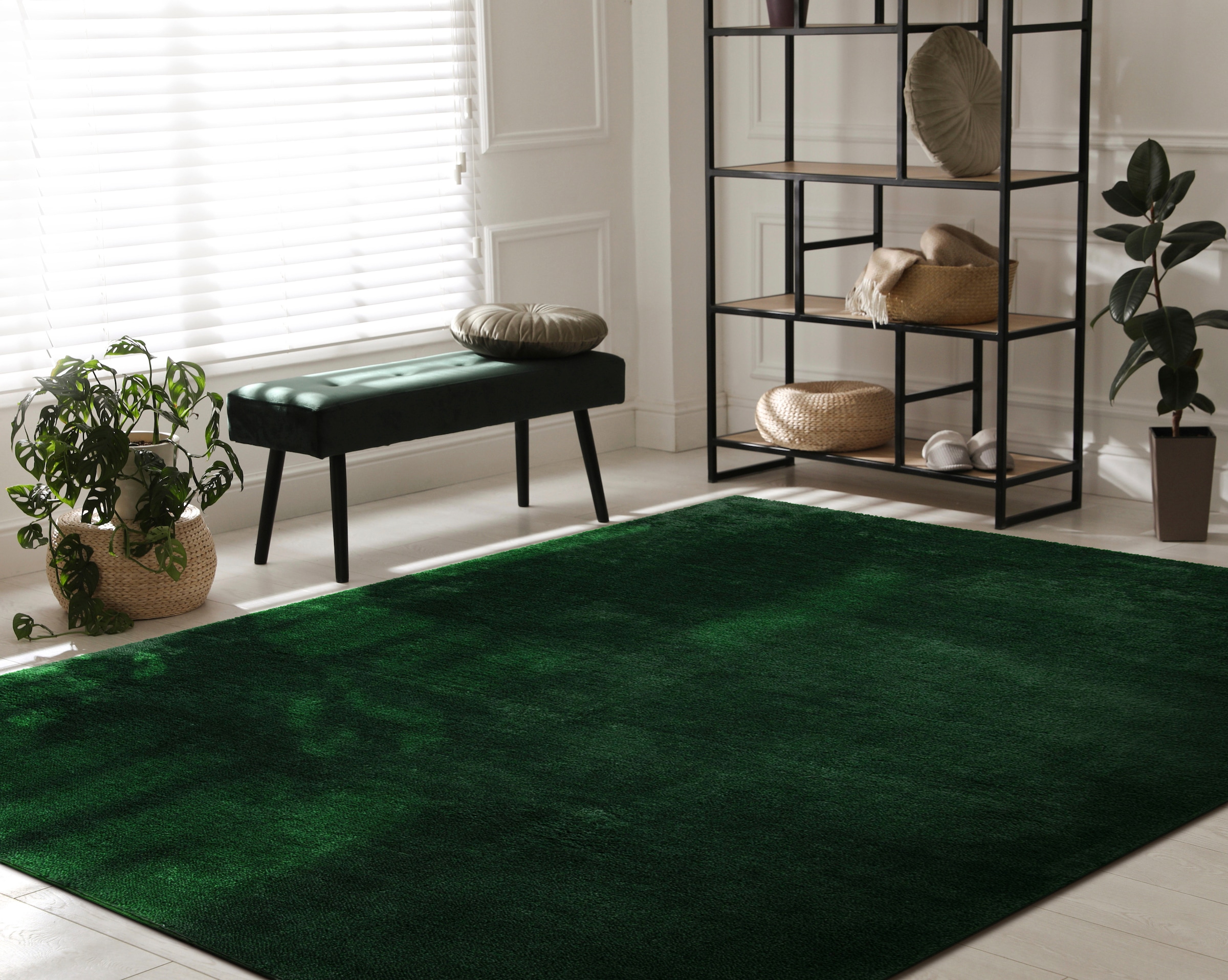 Paco Home Teppich »Cadiz 630«, rechteckig, 14 mm Höhe, Uni-Farben, besonders weich, waschbar, auch als Läufer erhältlich