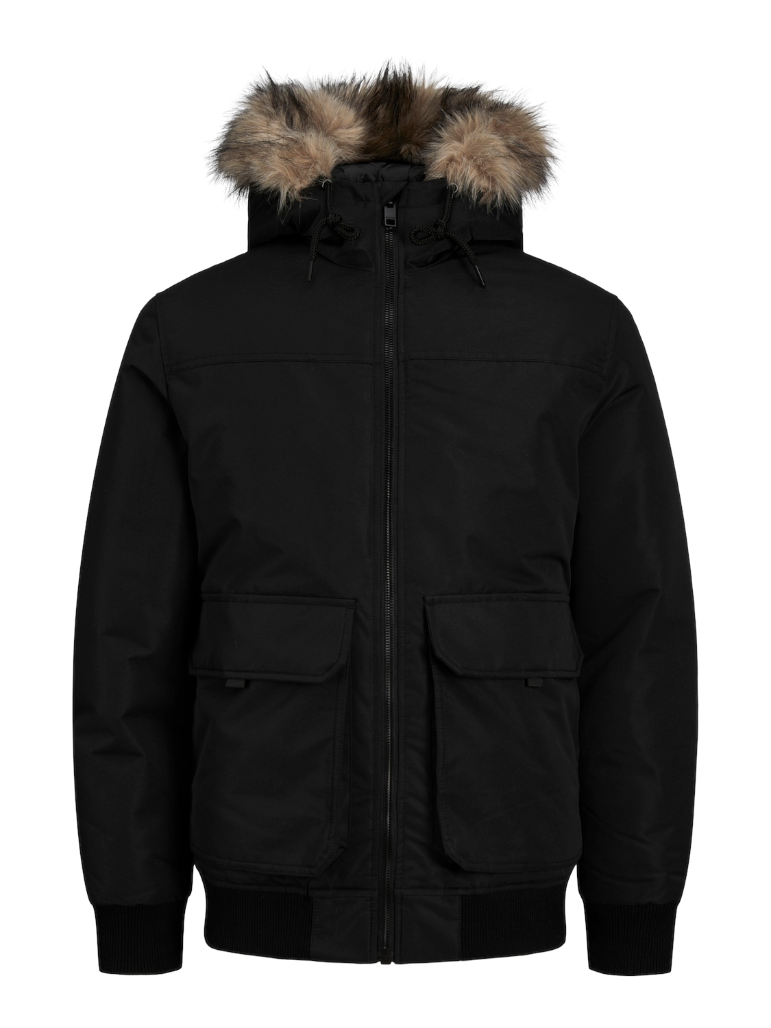 Bomberjacke »JJCONSTRUCT FAUX FUR BOMBER«, mit Kapuze, Kapuze mit abnehmbarem...