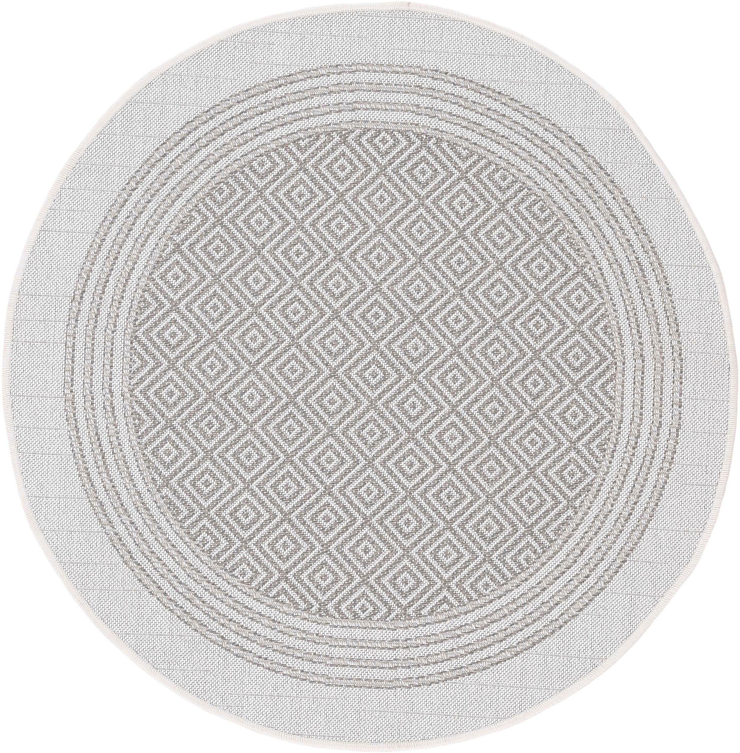 Image of carpetfine Teppich »Boho 103«, rund, 4 mm Höhe, robustes Flachgewebe, Sisal Optik, In- und Outdoor geeignet, Wetterfest und UV-beständig für Balkon, Terrasse, Garten, Aussenbereich,Wohnzimmer, Schlafzimmer bei Ackermann Versand Schweiz