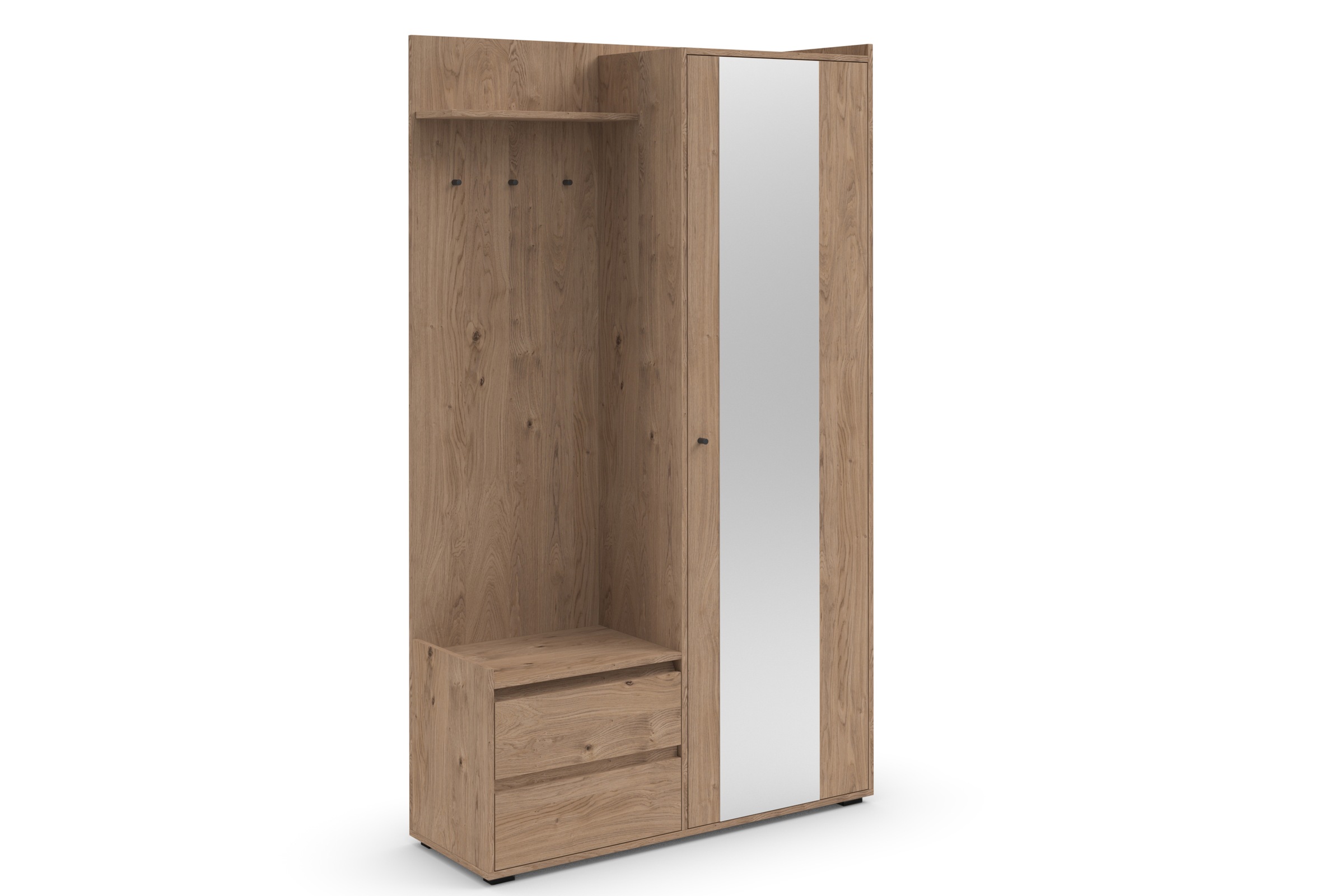 Home affaire Garderobenschrank "Kosmo" mit Spiegel Maße 118 x 30 cm, Höhe 190 cm, Breite 110 cm