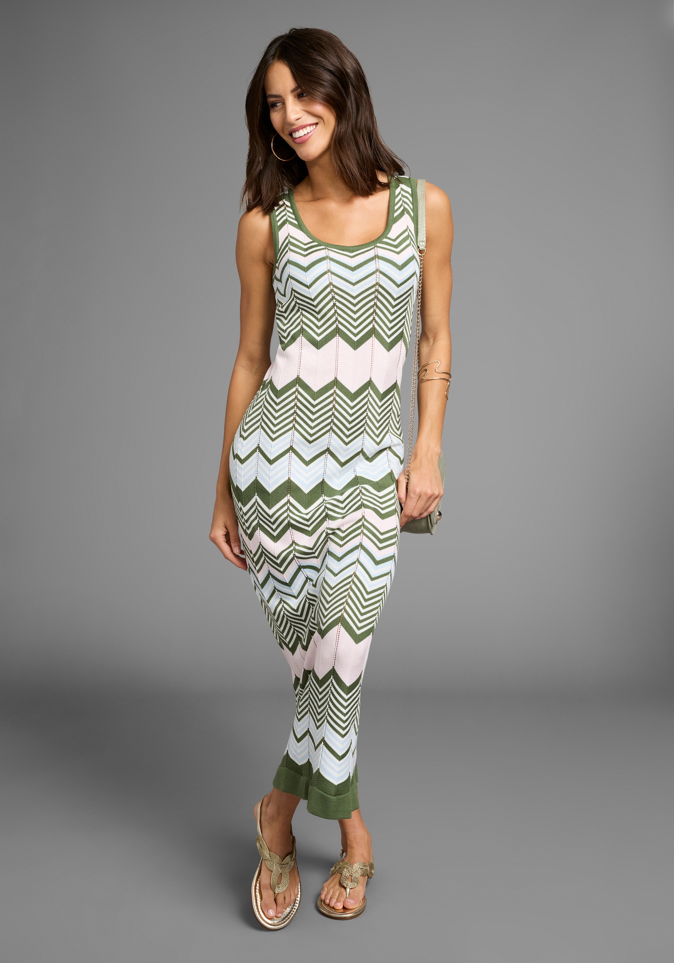 Image of Laura Scott Strickkleid in modischem Zickzack-Muster