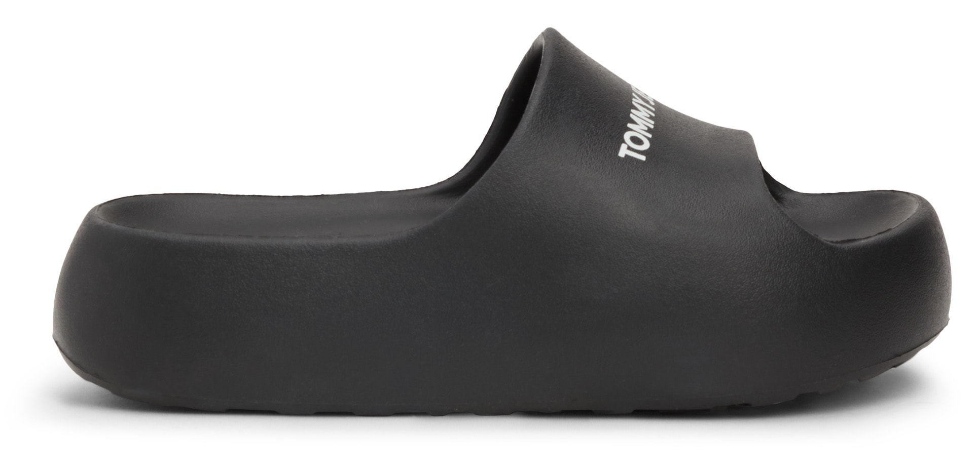 Tommy Jeans Pantolette »TJW CHUNKY FLATFORM SLIDE«, Sommerschuh, Schlappen, Poolslide mit Logoschriftzug auf der Bandage