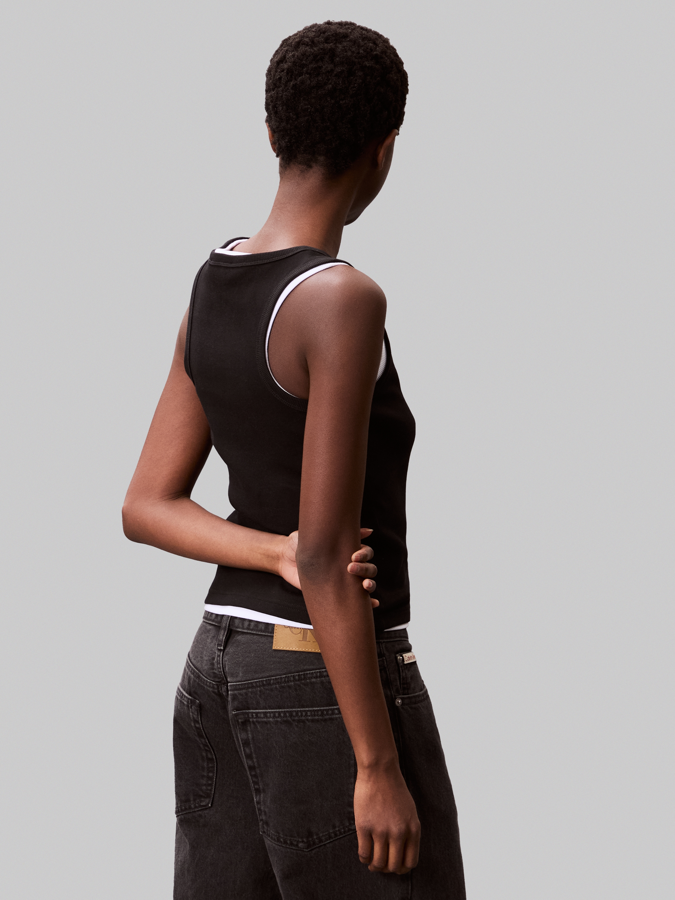 Calvin Klein Jeans Débardeur »A - WVN LBL 2X2 CTTN« Mit Rundhalsausschnitt