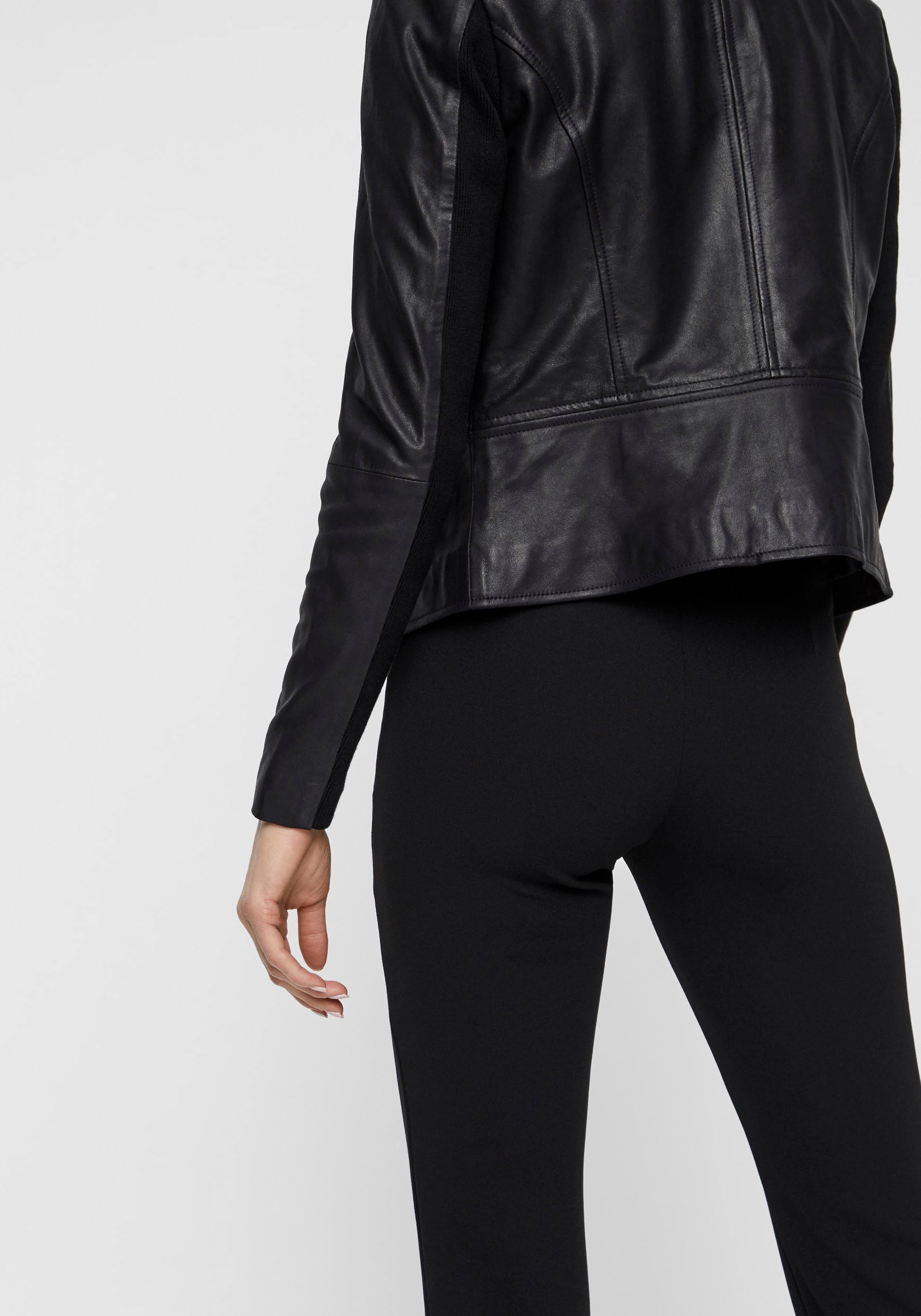 Y.A.S Lederjacke »YASSOPHIE LEATHER JACKET«, mit Biker Details