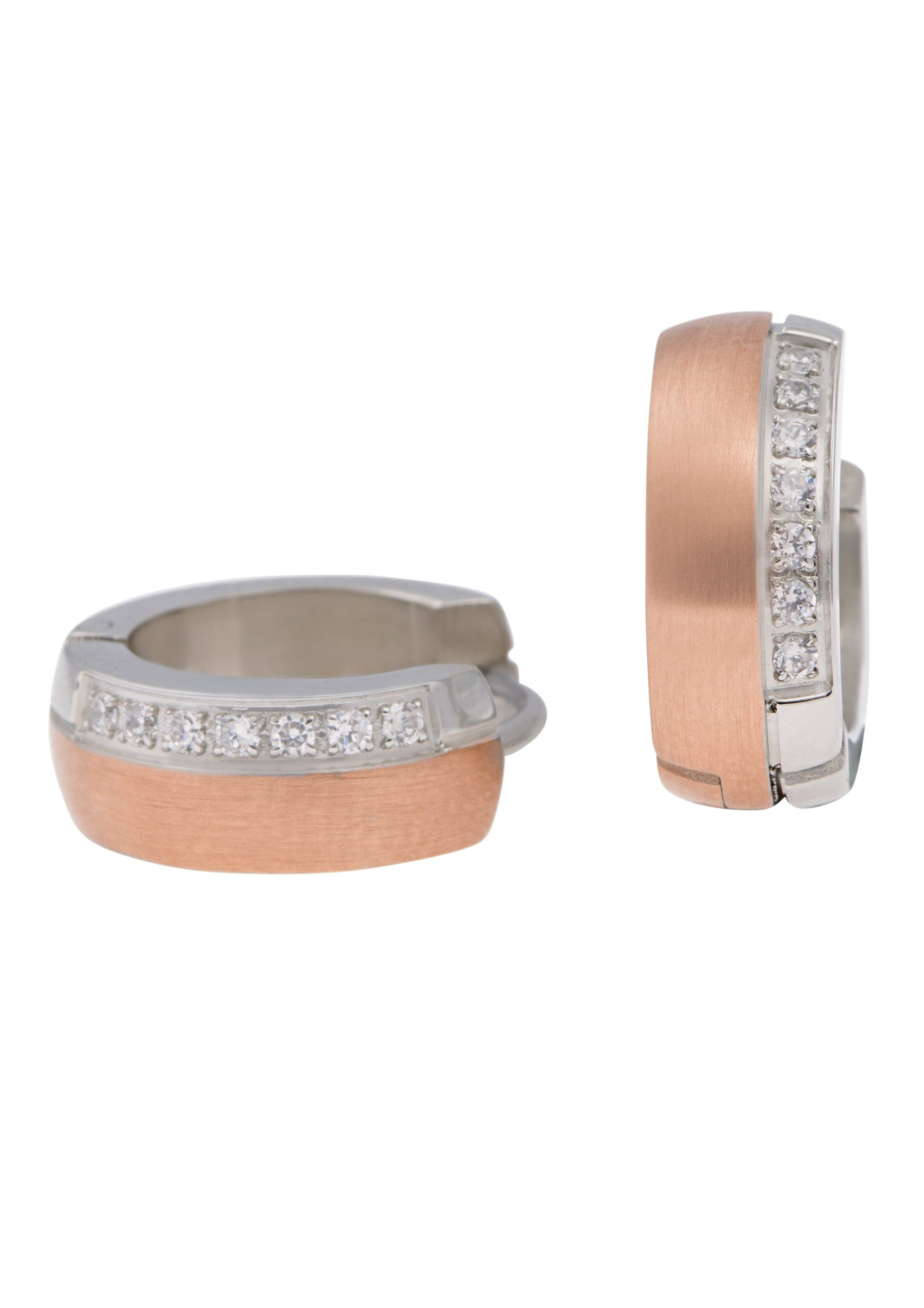 Firetti Paar Creolen "Schmuck Geschenk Ohrschmuck bicolor glitzernd" mit Zirkonia (synth.)