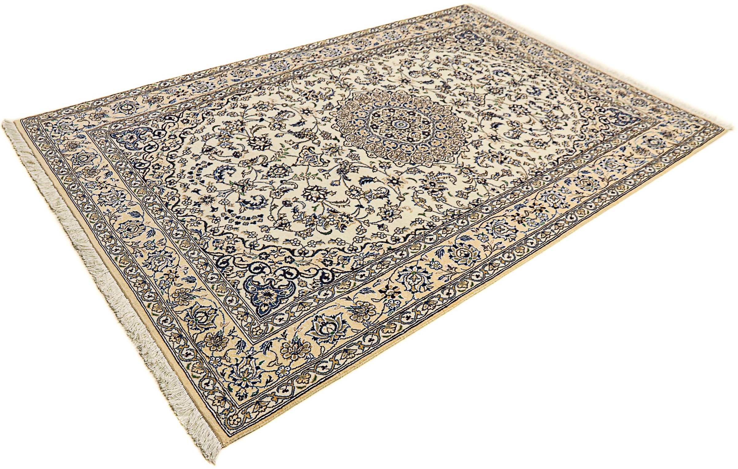 Image of morgenland Orientteppich »Perser - Nain - Royal - 246 x 158 cm - beige«, rechteckig, 10 mm Höhe, Wohnzimmer, Handgeknüpft, Einzelstück mit Zertifikat bei Ackermann Versand Schweiz
