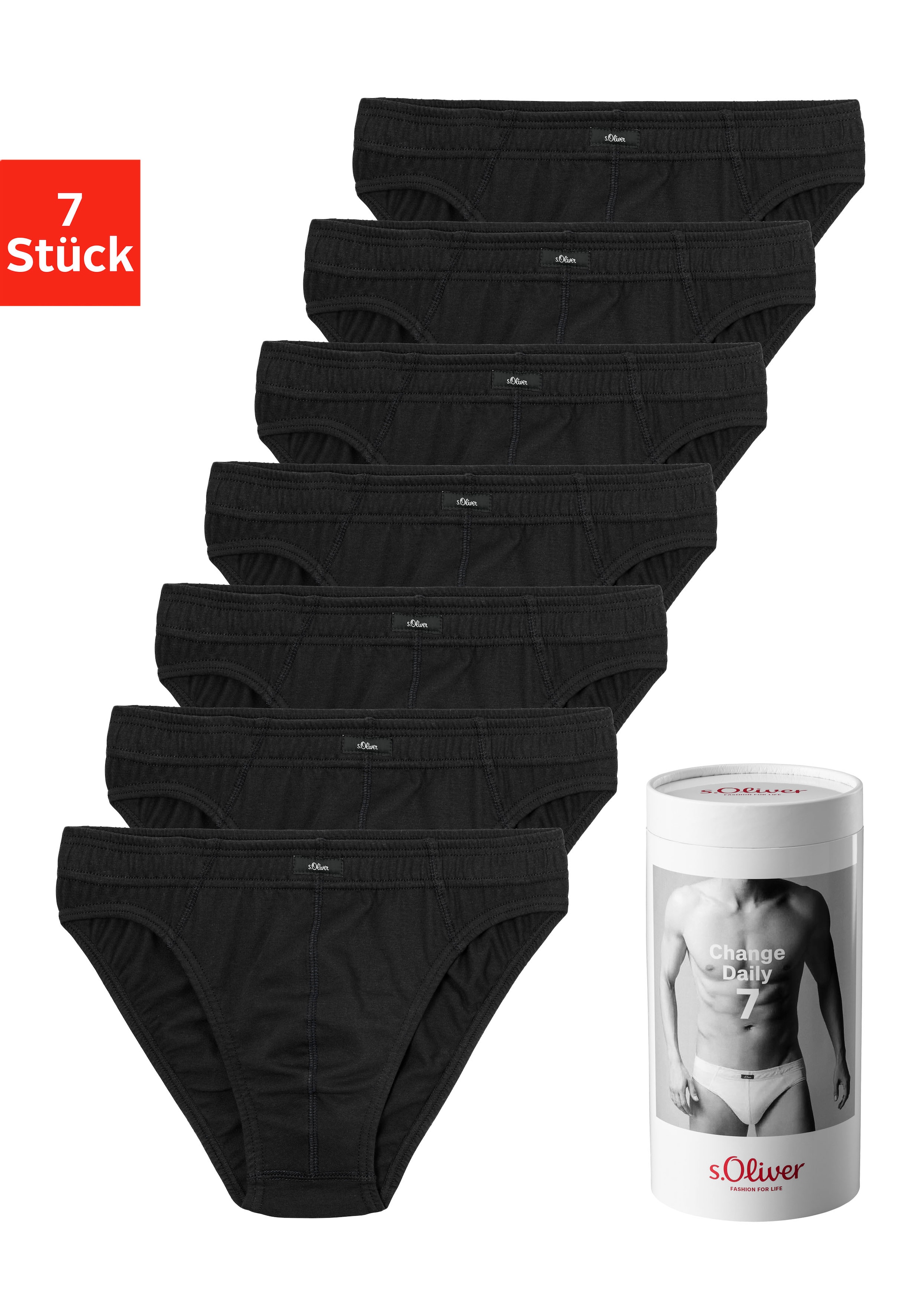 Image of s.Oliver Slip "Herren Unterhose" Dose, 7 Stk. Wochenration in einer Dose