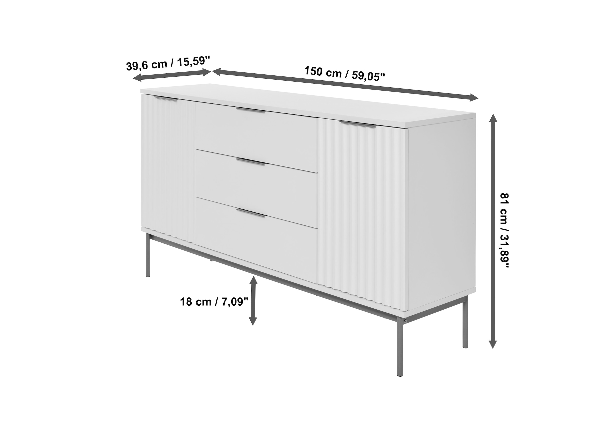 Jahnke Sideboard »CARVE SB 150« 1 Stk. tlg. Sideboard, raffiniertes Design, edler Gold-Look, Breite 150 cm