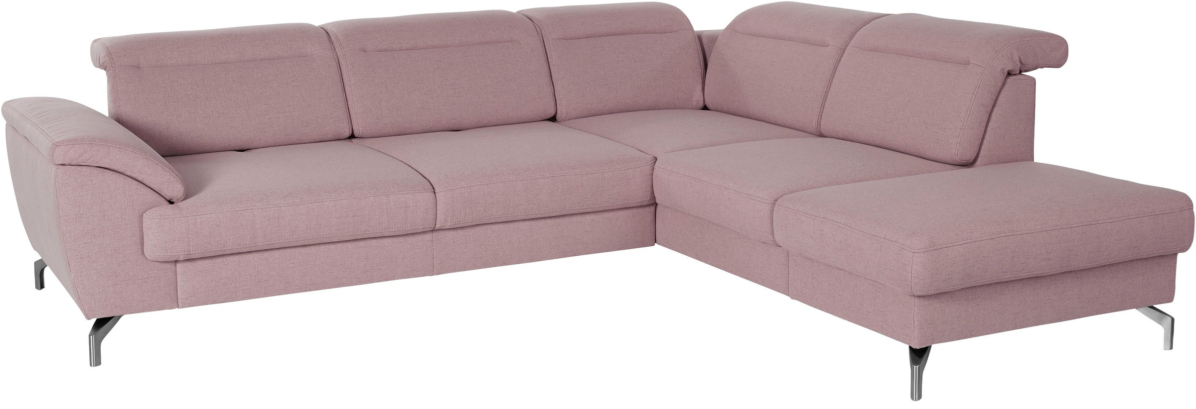 sit&more Ecksofa »Percy L-Form«, 12 cm Fusshöhe, Sitztiefenverstellung, wahlweise in 2 Fussfarben
