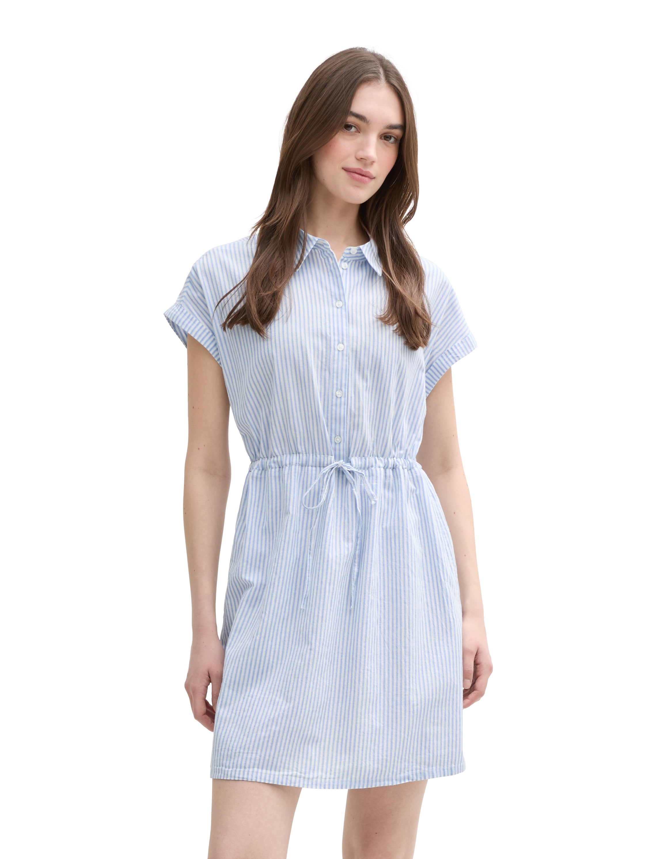 Image of TOM TAILOR Denim Hemdblusenkleid Sommerkleid im Streifendessin