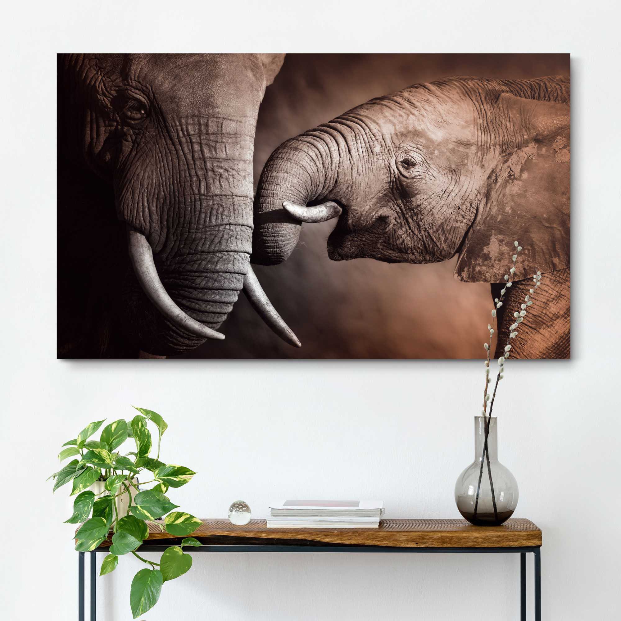 Reinders! Wandbild Rüssel günstig Elefanten kaufen - »Wandbild St.) Elefanten, Familie - Afrika (1 - Stosszähne«, Mutterliebe