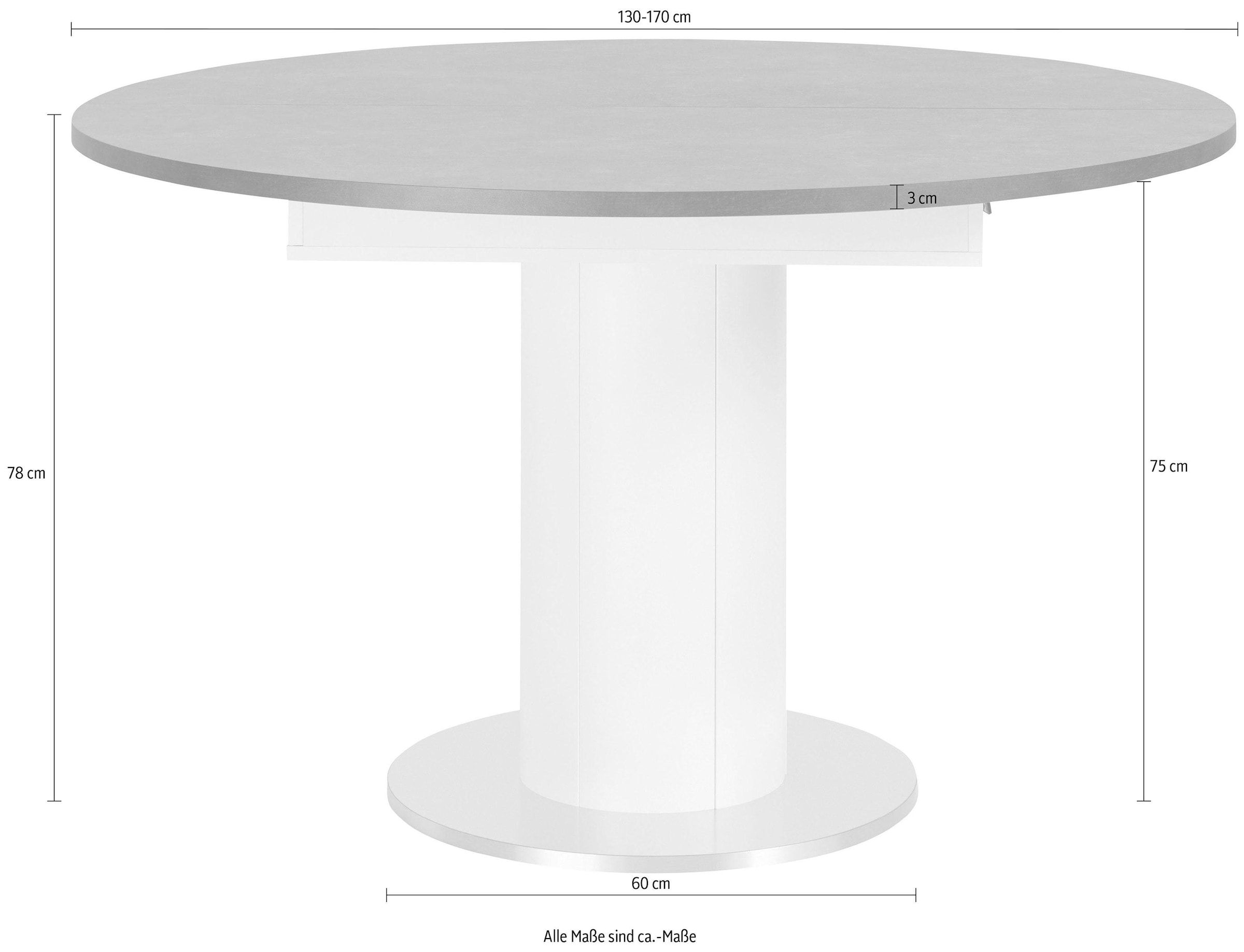 Mäusbacher Esstisch, rund, Untergestell Säule