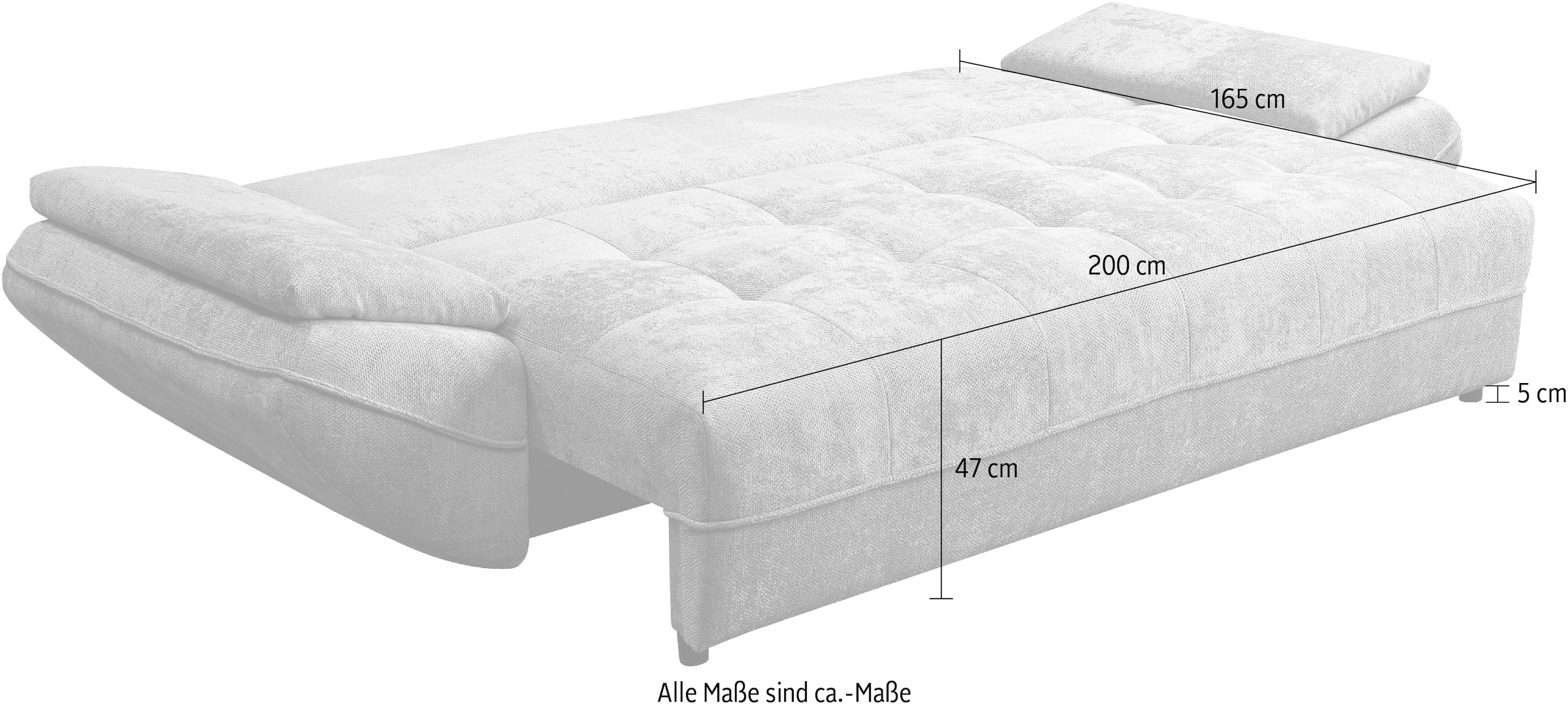 exxpo - sofa fashion Canapé Big incl. fonction lit et coffre, grand confort d'assise, matelassage sur l'assise