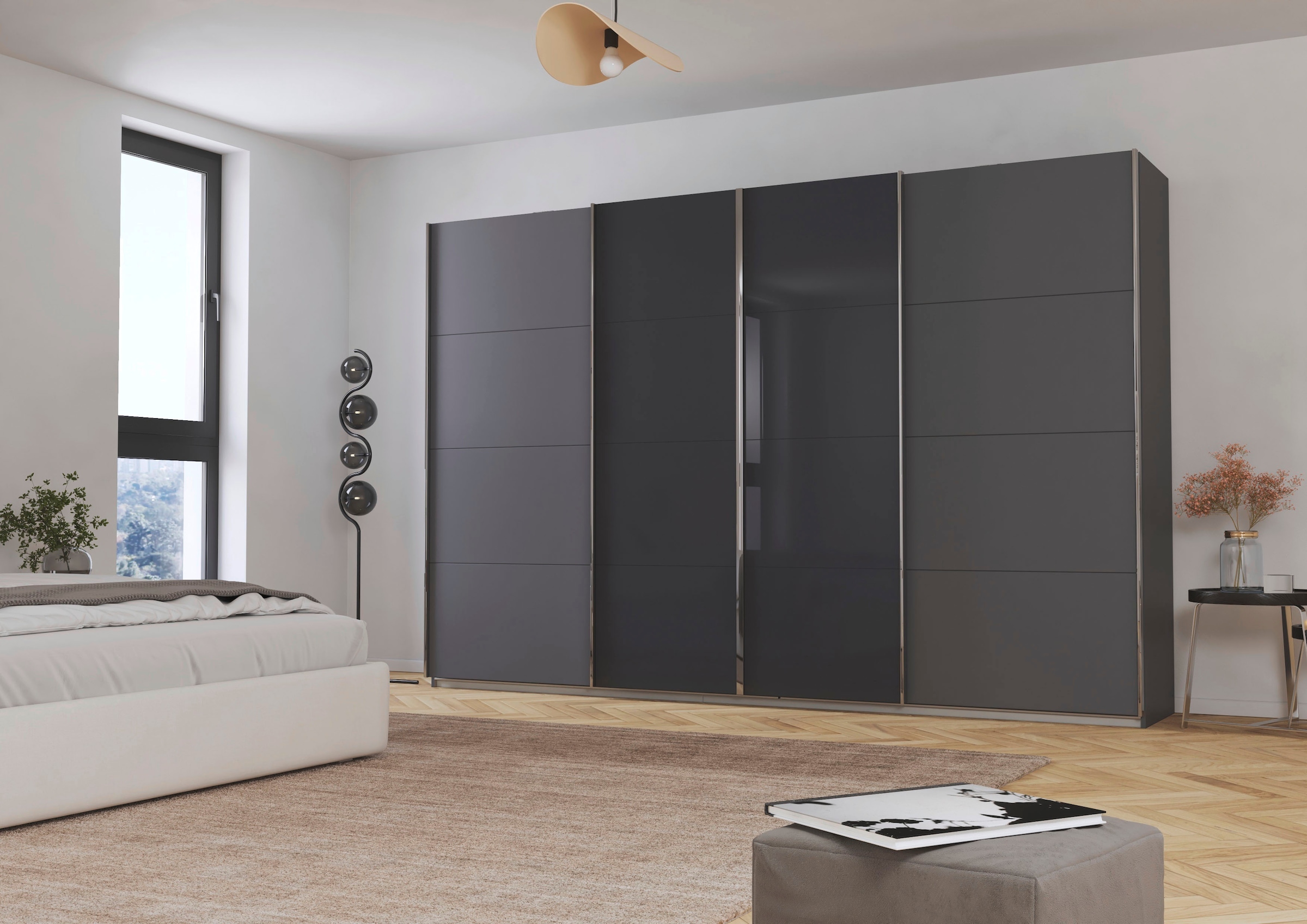 rauch Armoire à portes coulissantes »Kleiderschrank Schrank Garderobe Wäscheschrank Ankleide SYNCRONO« Mitteltüren öffnen parallel, Breiten 271/316/361 cm Höhen 211/230 cm,  Mitteltüren mit praktischer Synchron-Öffnung MADE IN GERMANY