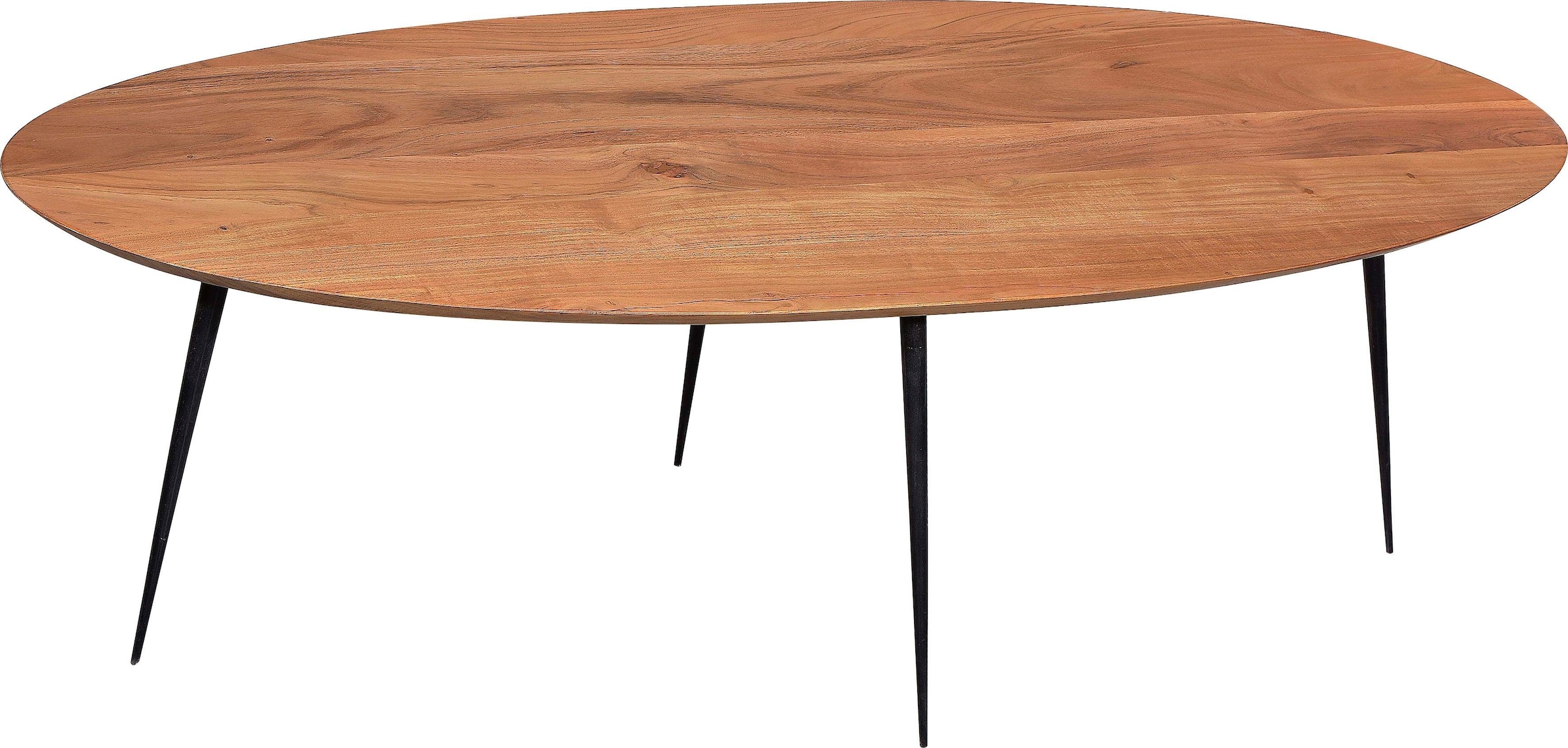 SIT Couchtisch »Lindau aus Akazie Massivholz Oval 150x60 cm Metall« Ovale Massivholzplatte im skandinavischen Design