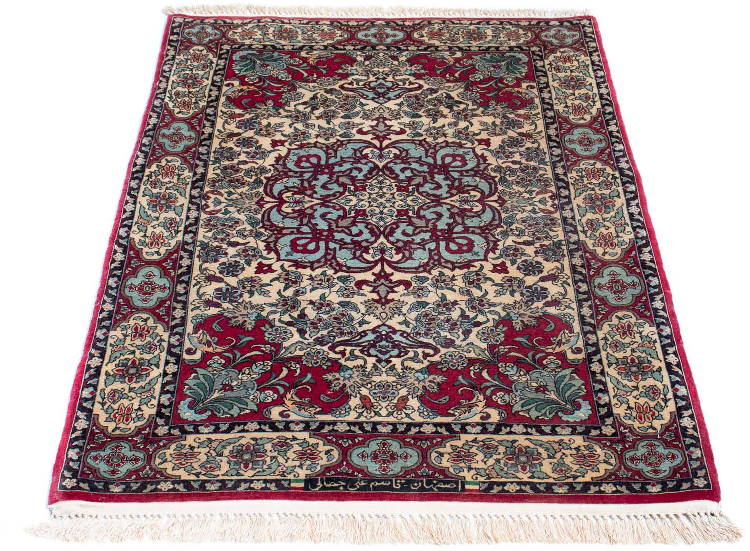 Image of morgenland Orientteppich »Perser - Isfahan - Premium - 124 x 83 cm - dunkelrot«, rechteckig, 6 mm Höhe, Wohnzimmer, Handgeknüpft, Einzelstück mit Zertifikat bei Ackermann Versand Schweiz