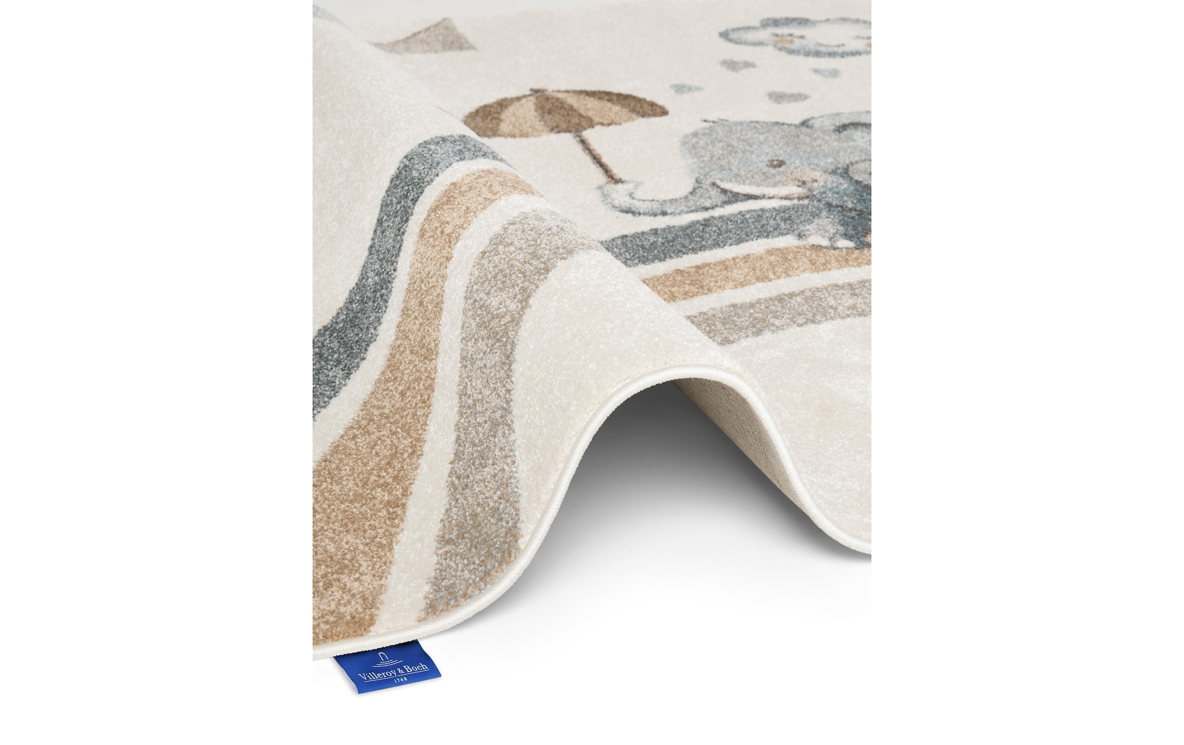 Villeroy & Boch Kinderteppich »Walk like an Elephant Rainy Party Teppich« rechteckig 9 mm Höhe Spielteppich weich, Kinderzimmer, Boho Kids Spielunterlage, Tieremotiv