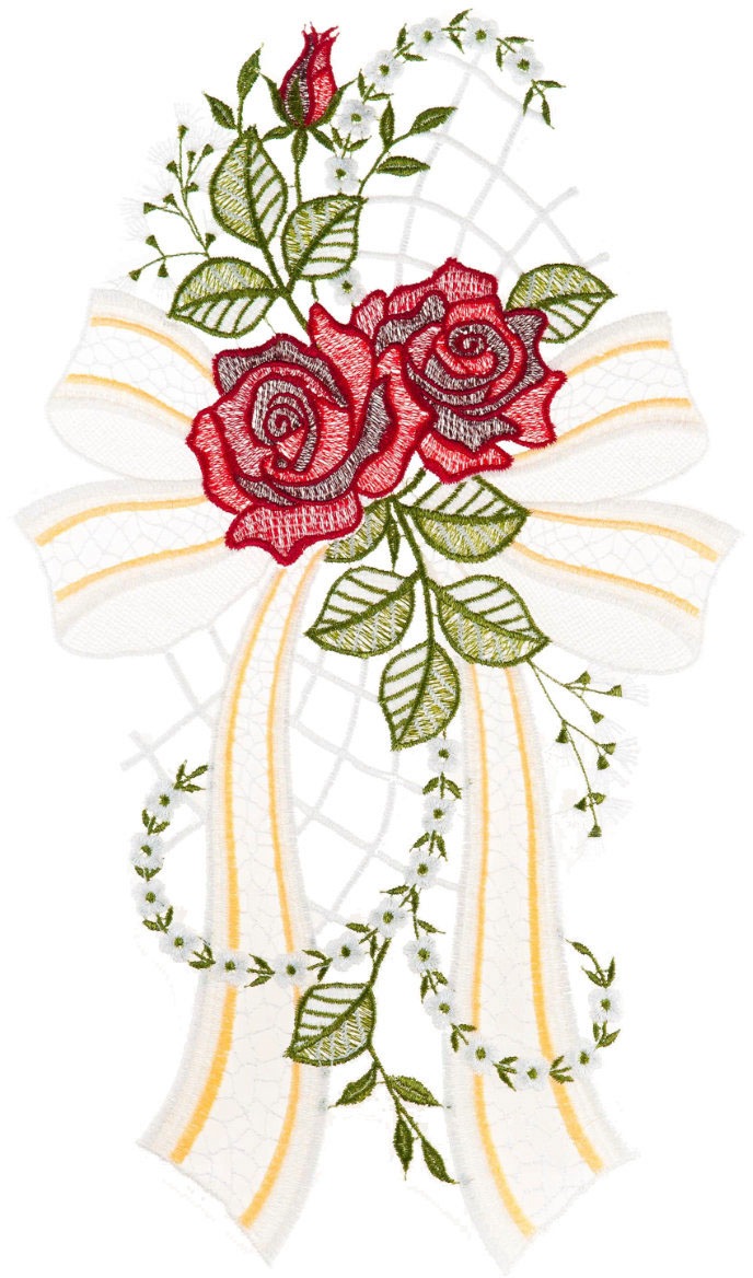 Image of W. Reuter & Sohn - Plauener Spitze® Fensterbild »Fensterbild "Rose" farbig« bei Ackermann Versand Schweiz