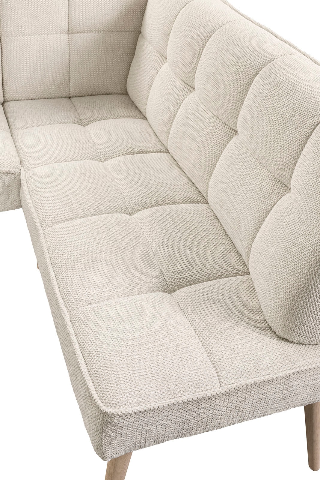 exxpo - sofa fashion Eckbank »Latte« moderne Sitz- und Rückensteppung, bequem und elegant, hoher Holzfuss