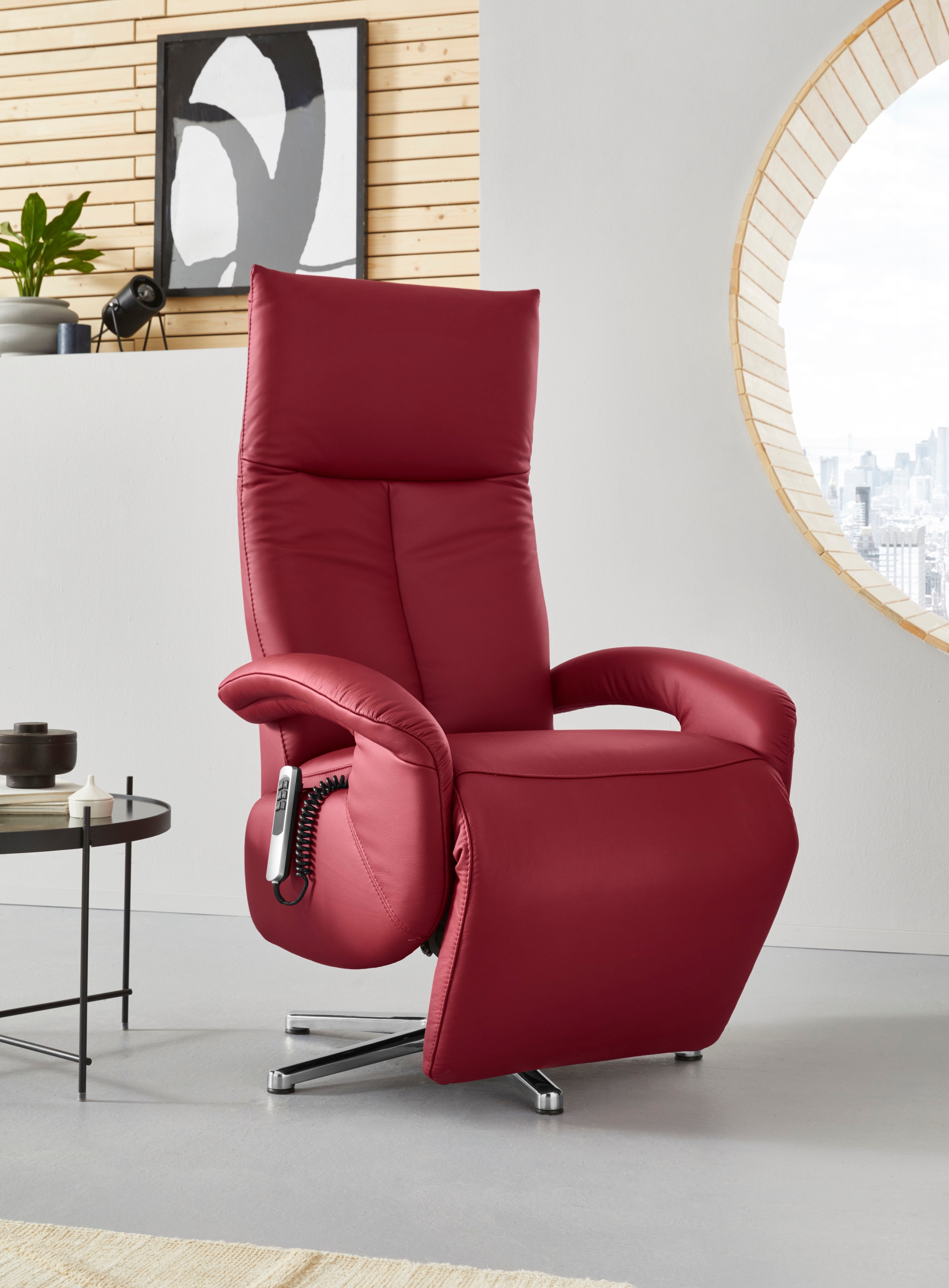 sit&more TV-Sessel "Tycoon mit Kopfteilverstellung und 360 Drehfunktion" wahlweise manuell oder elektrischer Funktion, auch mit Akku (kabellos)