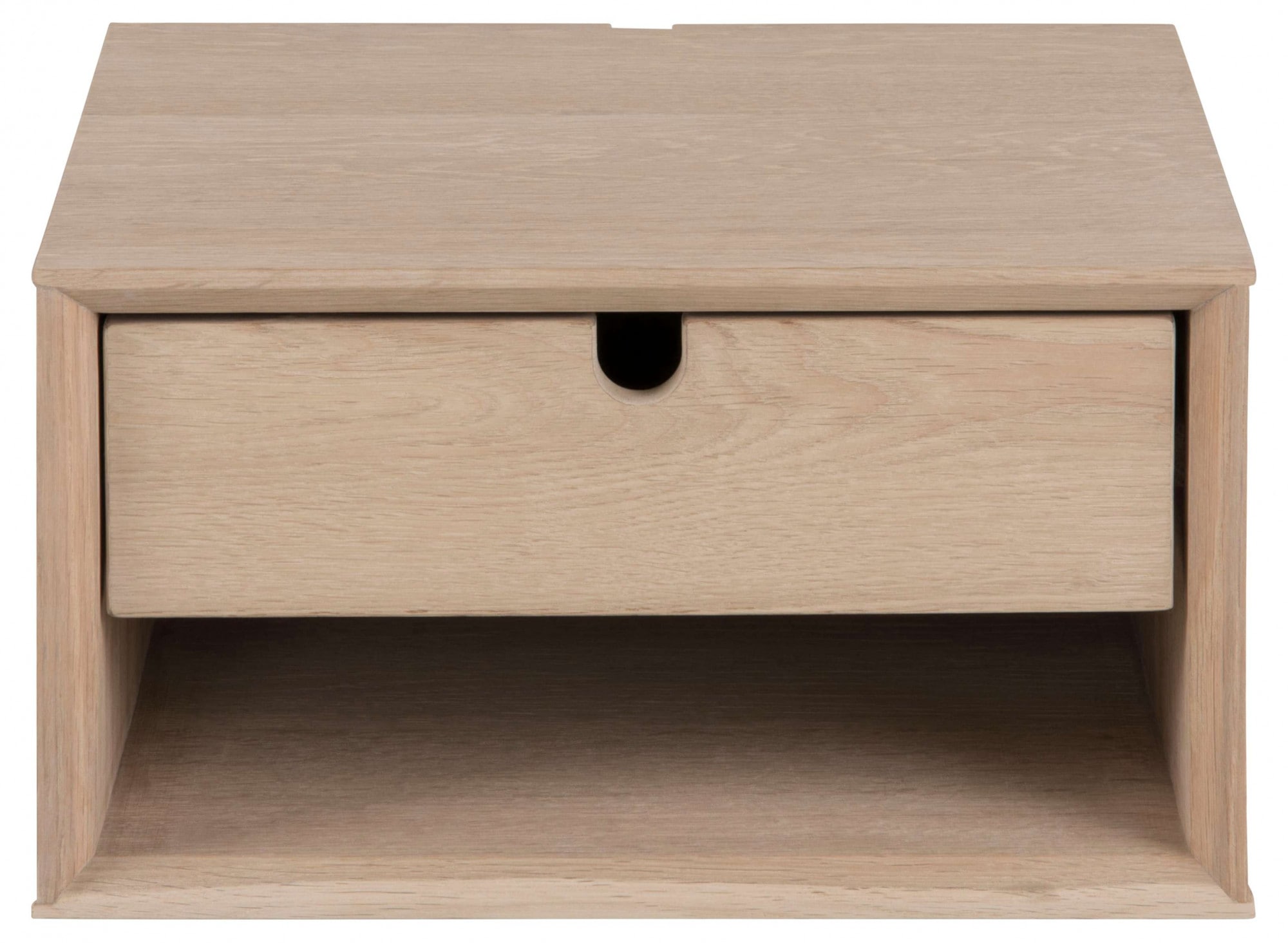 Image of ACTONA GROUP Nachttisch "Century Nachtkommode" Nachtschrank, Eiche Furnier, Schublade, Wandbefestigung