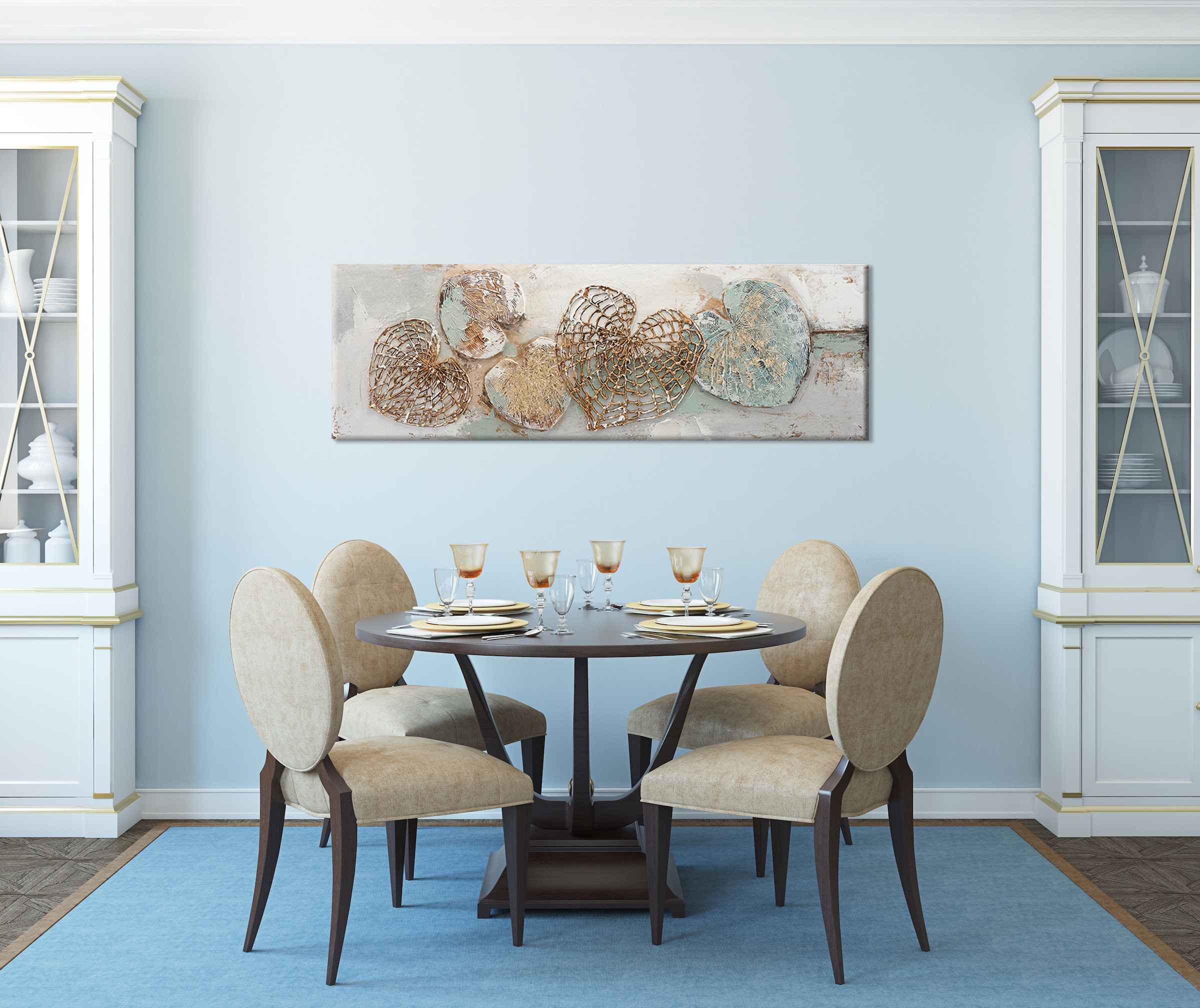 Bönninghoff Ölgemälde »handarbeit HERZEN 40x120 cm – Wandbild Kunst Deko modern« Abstrakt | Blätter | Blätterbilder | Formen | Kunst | Symbole 1 Stk. tlg. handgefertigt, jedes Bild ein Unikat