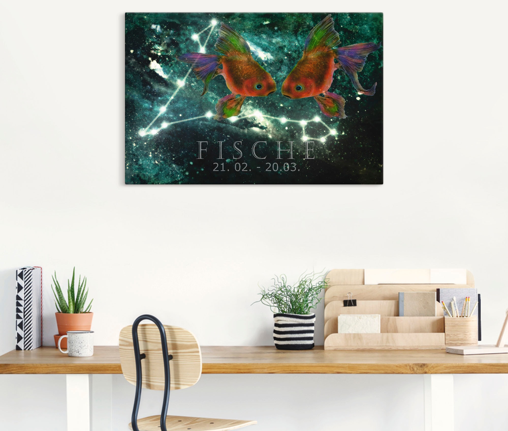 Artland Wandbild »Sternzeichen - Fische«, Bilder von Sternzeichen, (1 St.), als Leinwandbild, Poster in verschied. Grössen