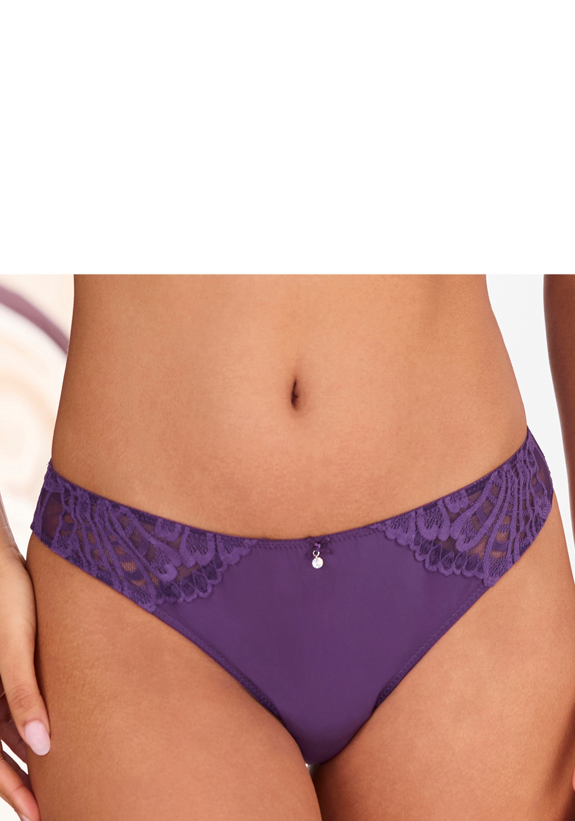 Image of LASCANA Tanga "Flora" hinten aus leicht transparenter Spitze