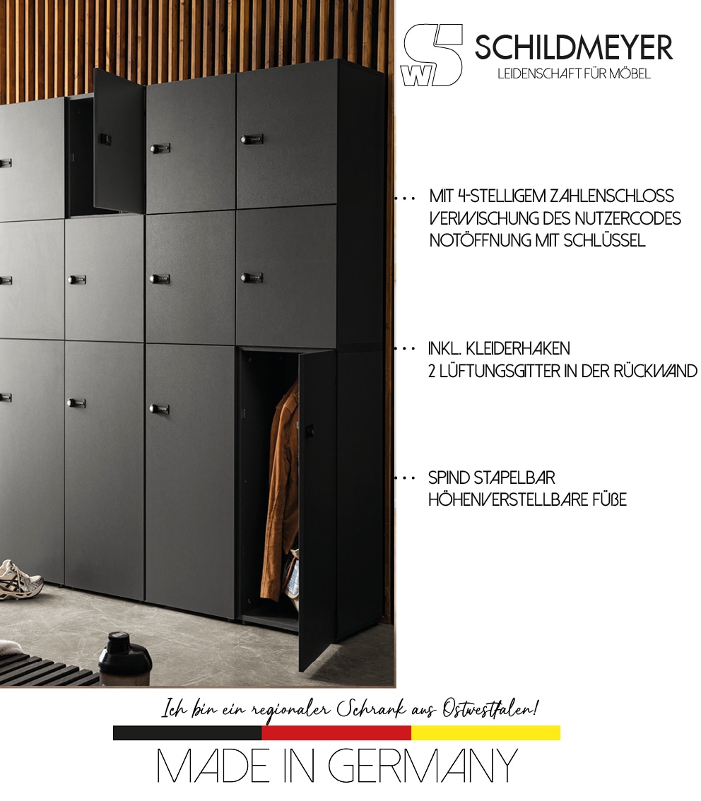 Schildmeyer Container »Locked Spind Schrank mit 1 abschliessbaren Tür«, Made in Germany